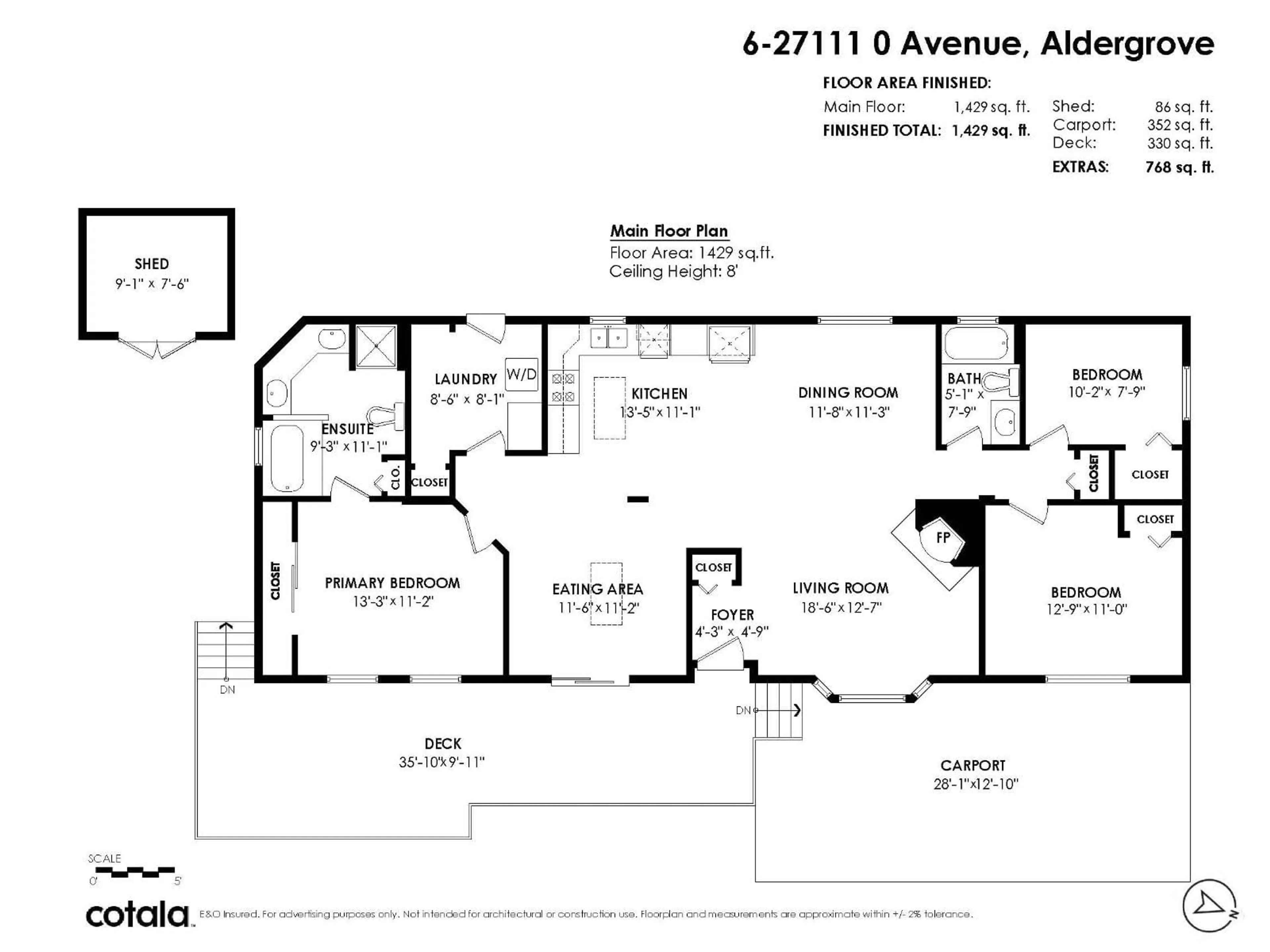 Floor plan for 6 - 27111 0 AVENUE, Langley British Columbia V4W2S9