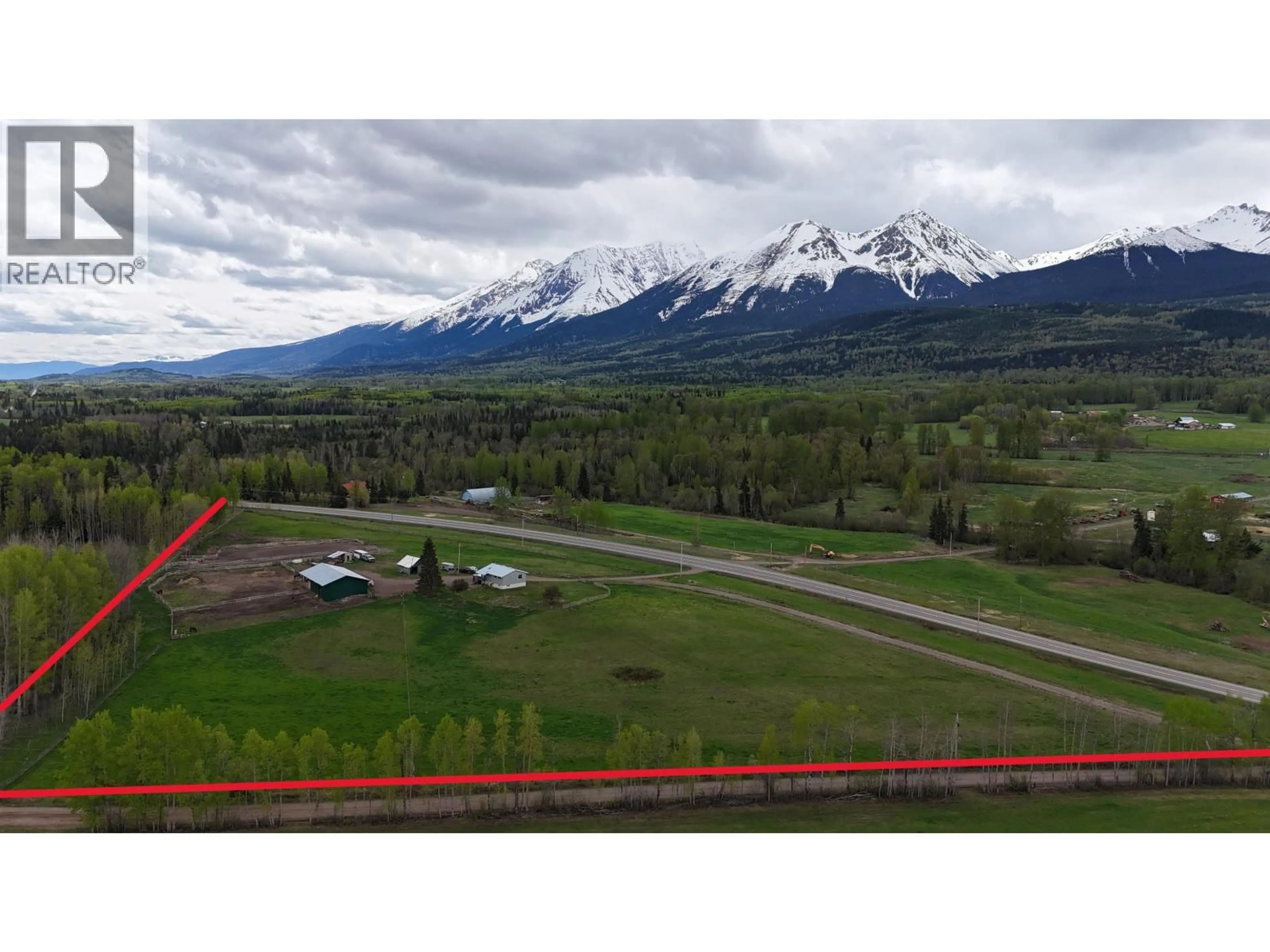 A pic from outside/outdoor area/front of a property/back of a property/a pic from drone, mountain view for 21872 16 HIGHWAY, Smithers British Columbia V0J2N1