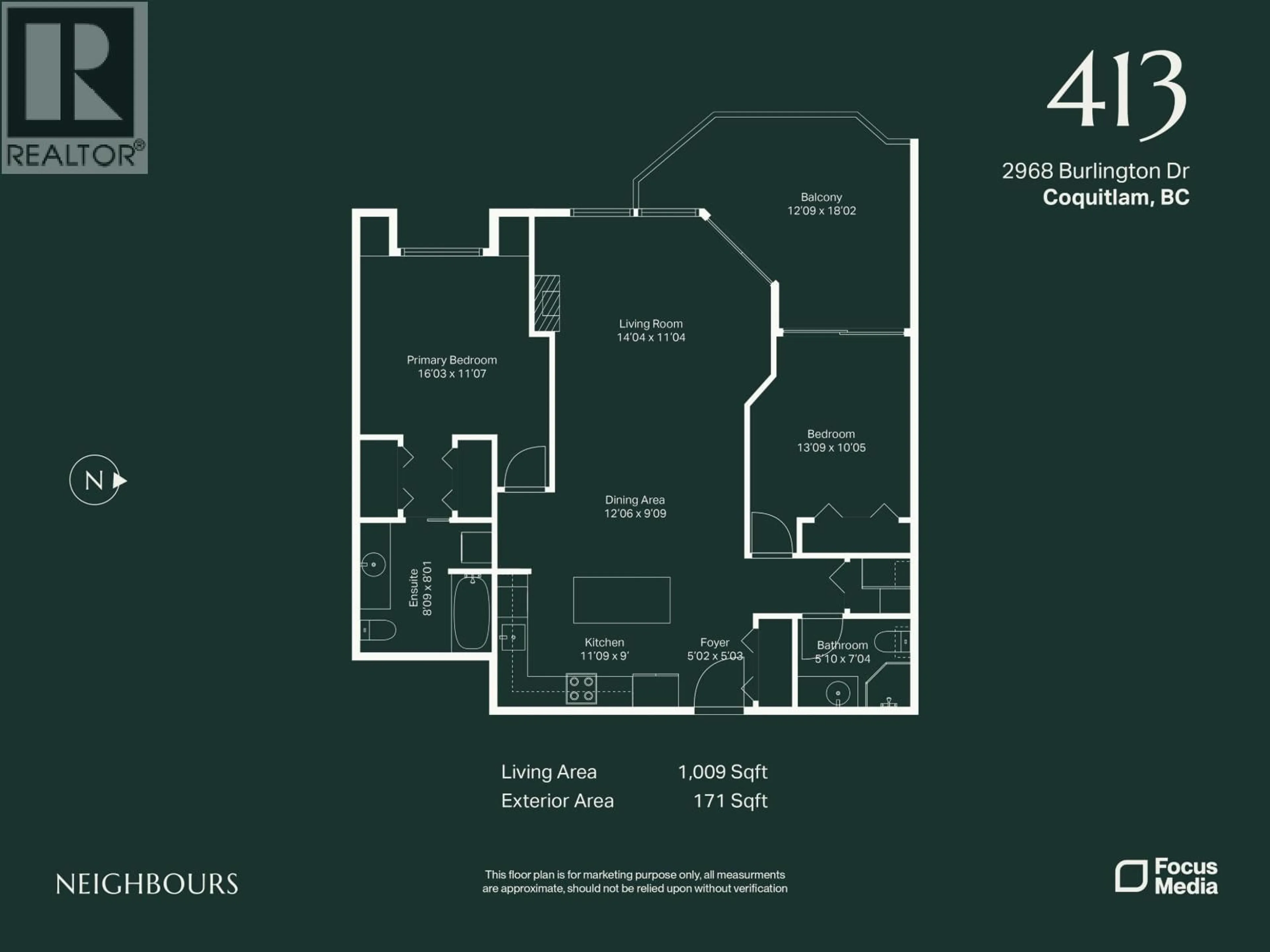 Floor plan for 413 - 2968 BURLINGTON DRIVE, Coquitlam British Columbia V3B7N4