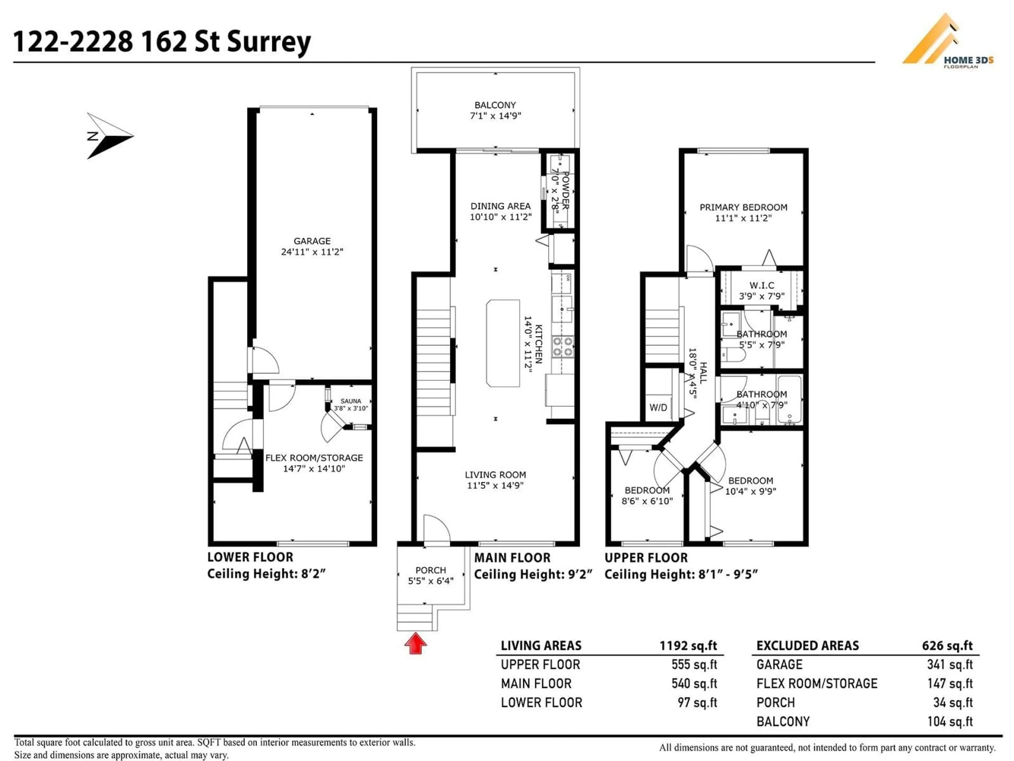 Floor plan for 122 - 2228 162 STREET, Surrey British Columbia V3Z6P4
