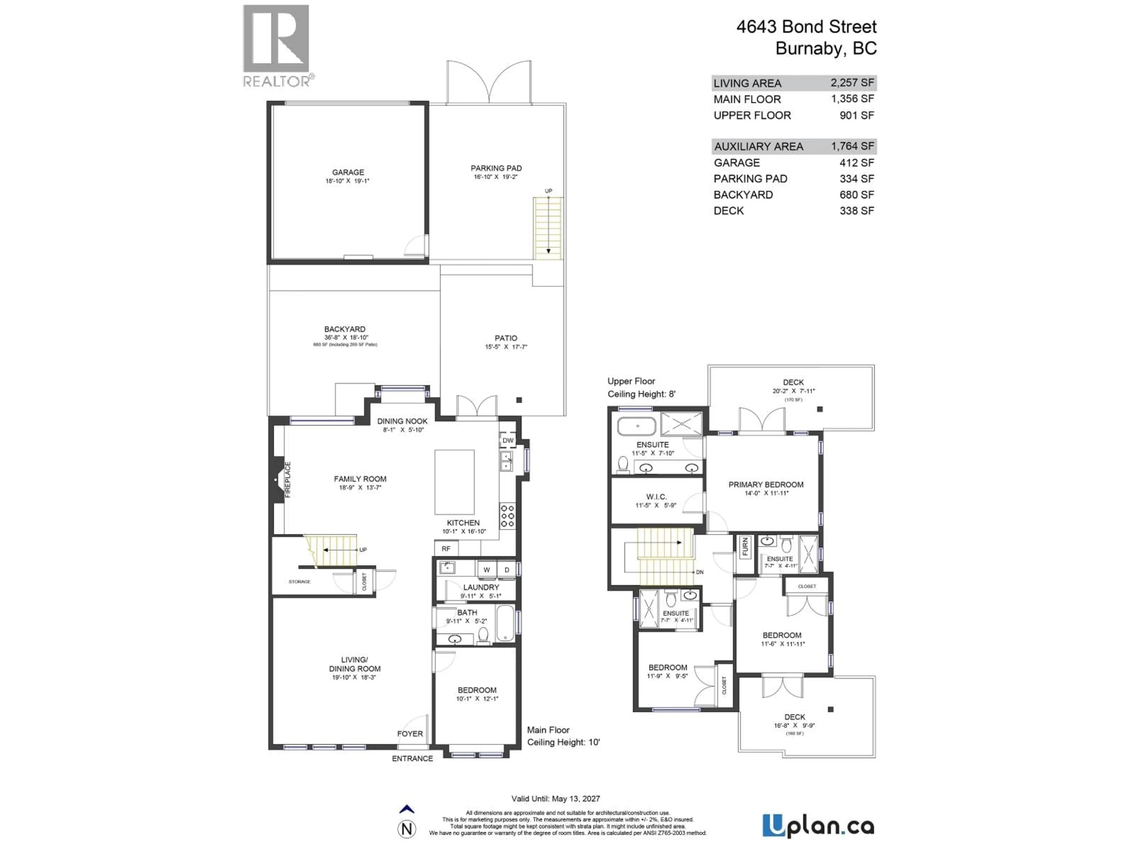 Floor plan for 4643 BOND STREET, Burnaby British Columbia V5H1G7