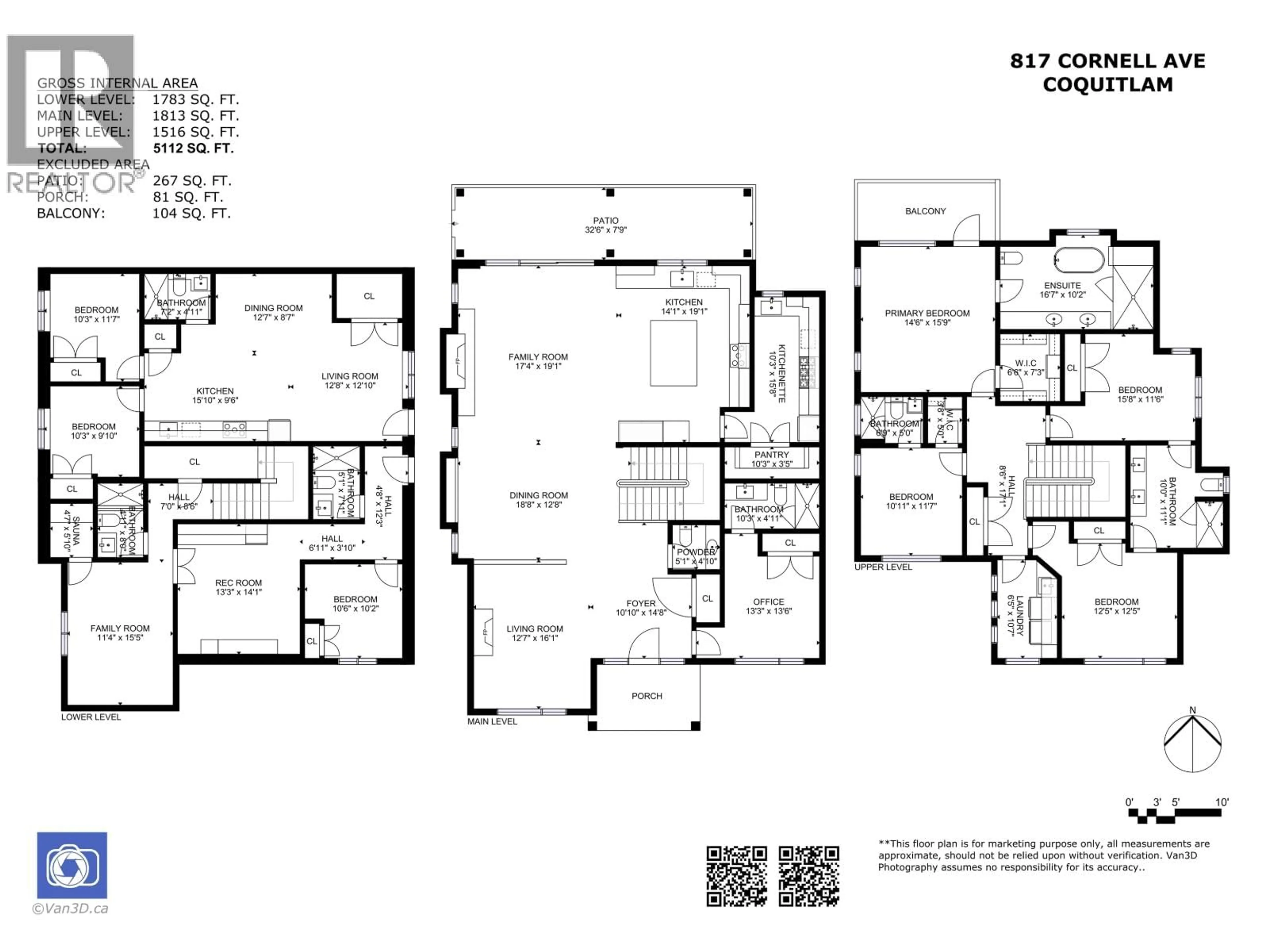 Floor plan for 817 CORNELL AVENUE, Coquitlam British Columbia V3J2Z3