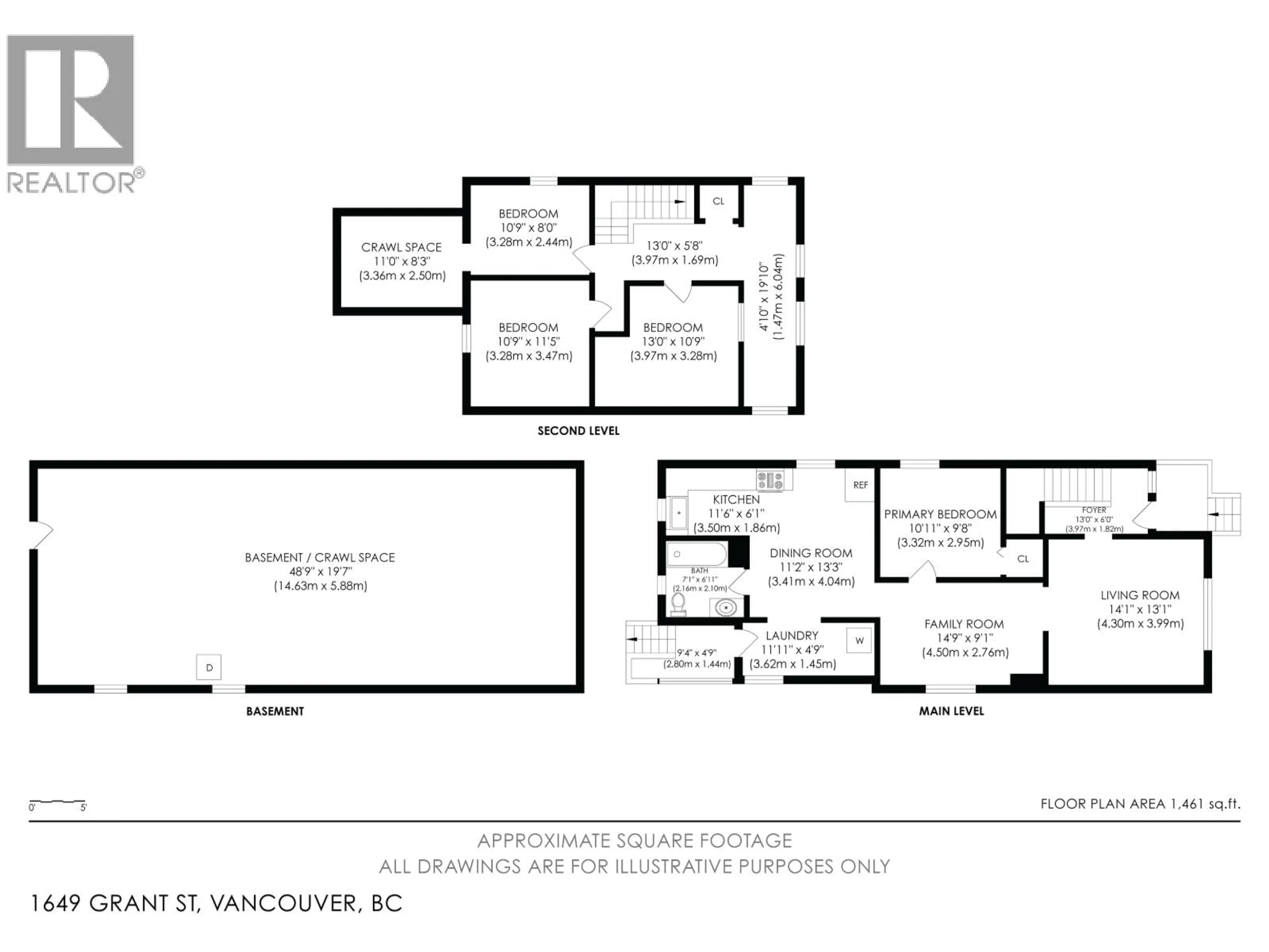 Floor plan for 1649 GRANT STREET, Vancouver British Columbia V5L2Y4