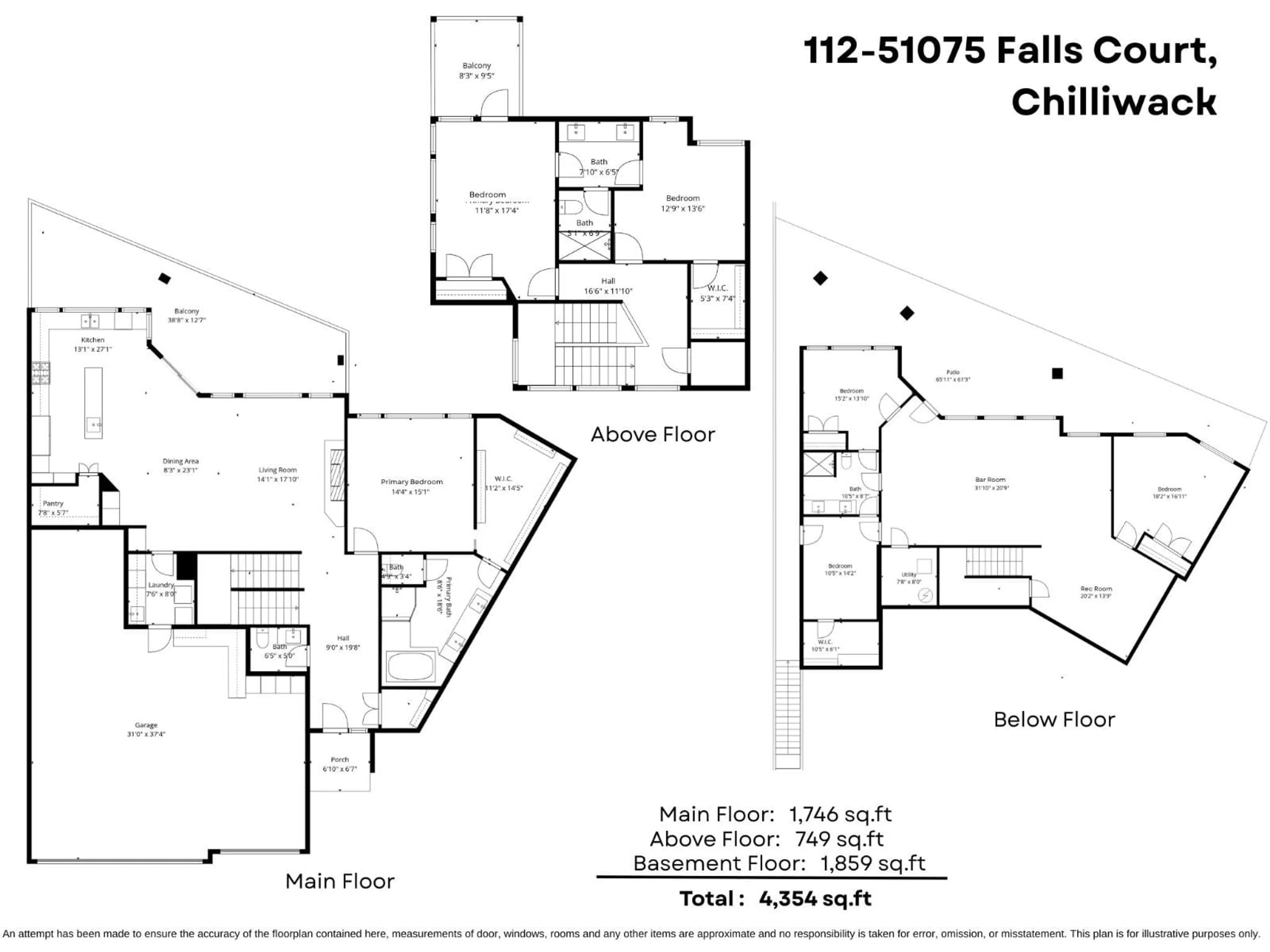 Floor plan for 112 - 51075 FALLS COURT, Chilliwack British Columbia V4Z1K7