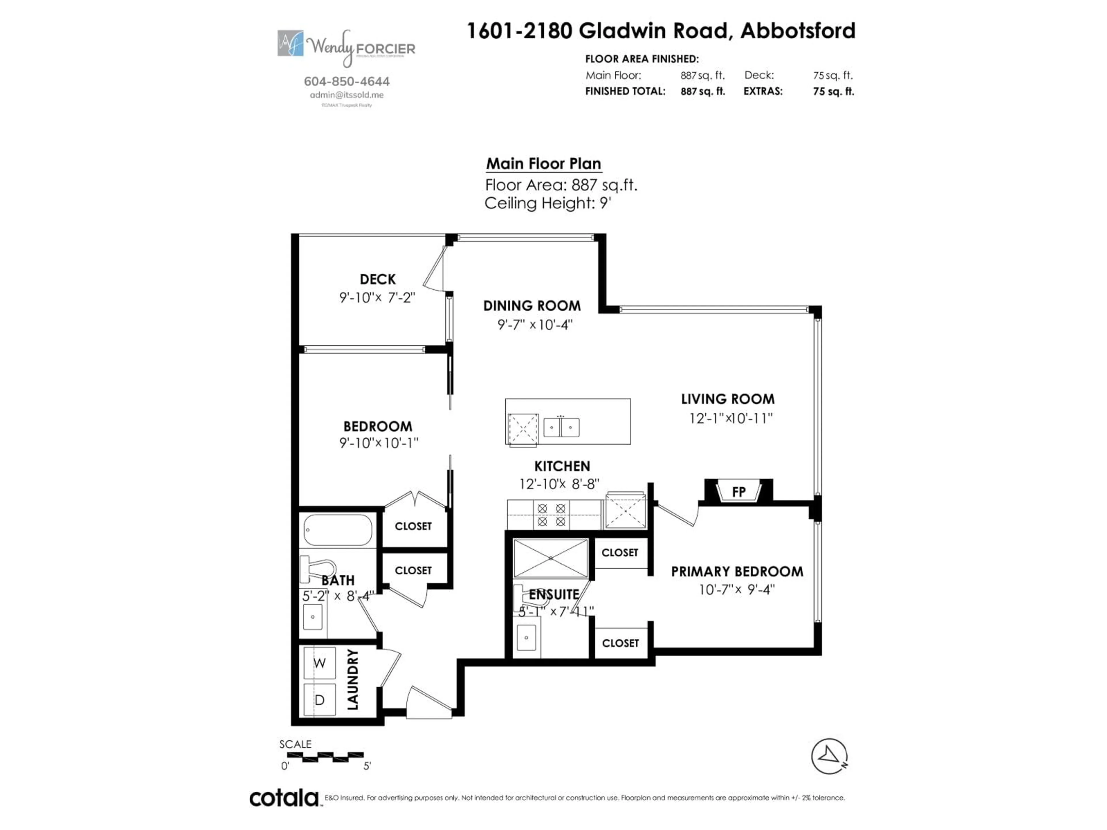 Floor plan for 1601 - 2180 GLADWIN ROAD, Abbotsford British Columbia V2S0H4