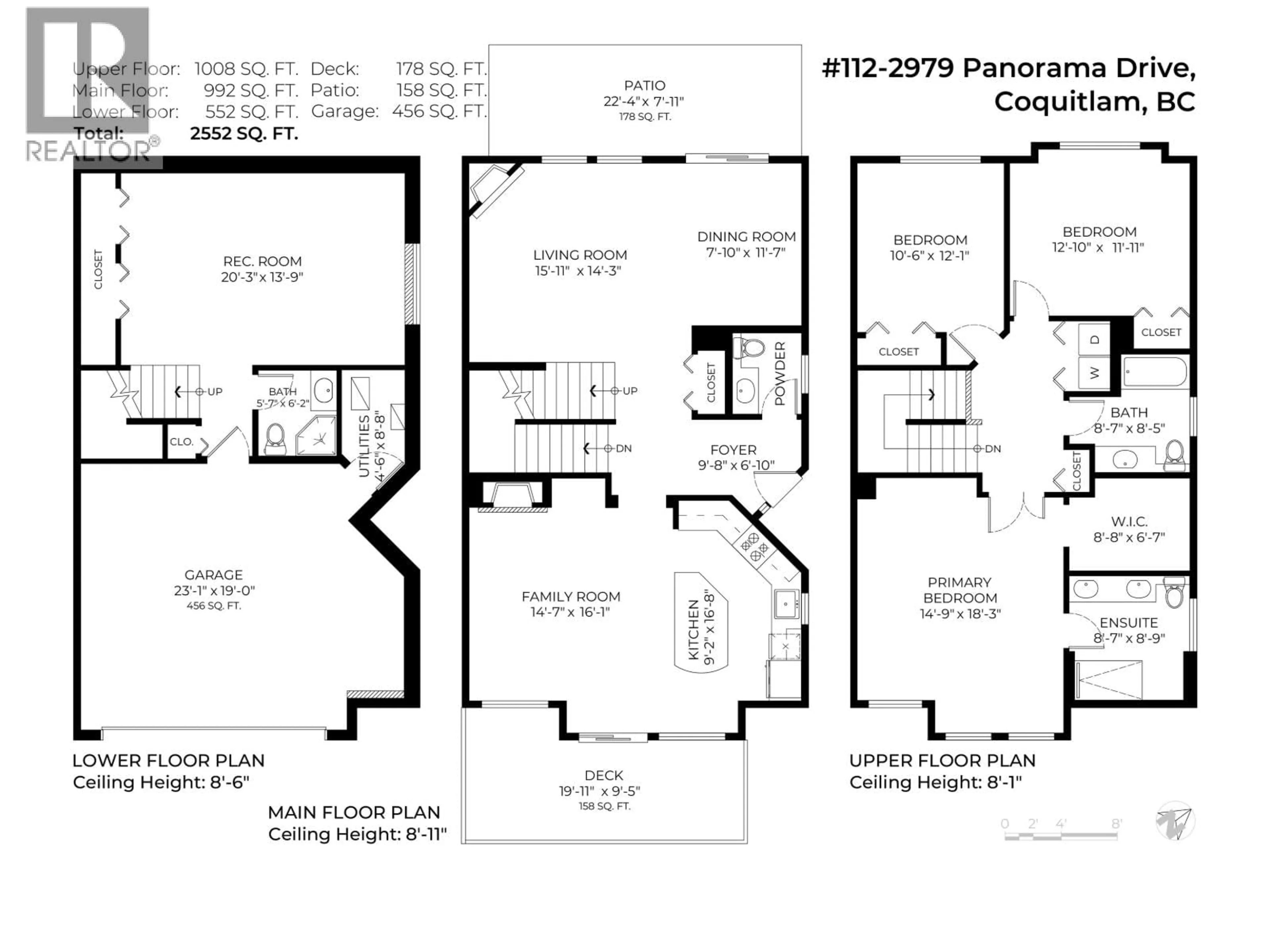 Floor plan for 112 - 2979 PANORAMA DRIVE, Coquitlam British Columbia V3E2W8