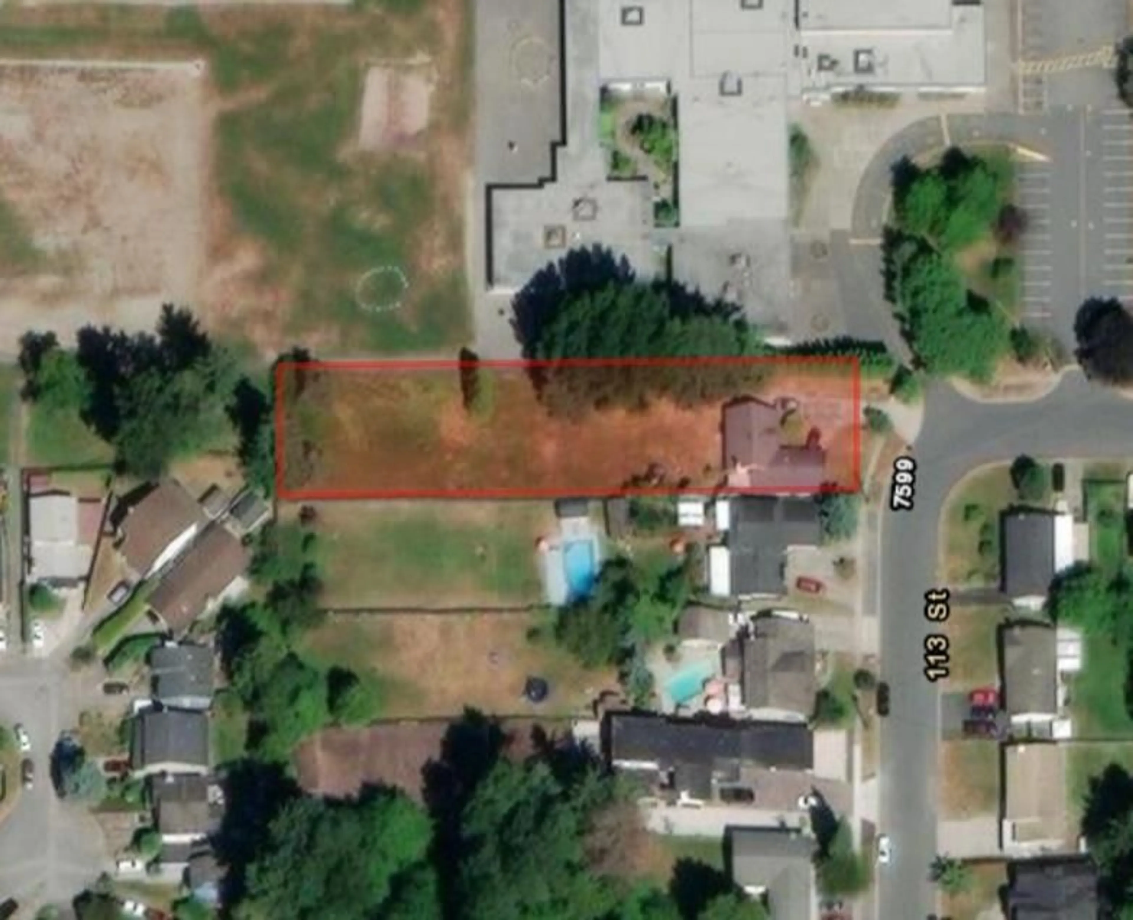 A pic from outside/outdoor area/front of a property/back of a property/a pic from drone, street for 7501 113 STREET, Delta British Columbia V4C5B2