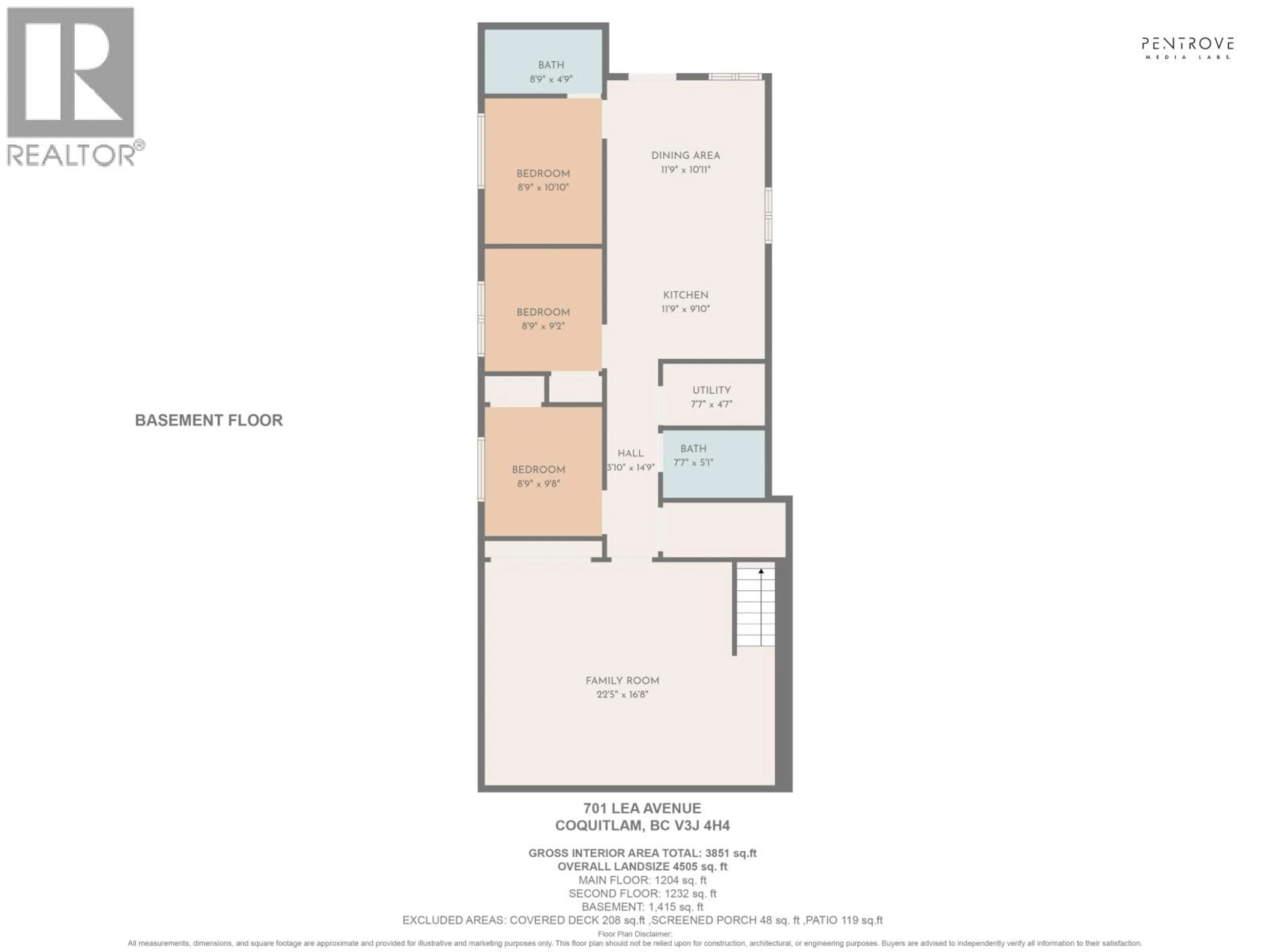 Floor plan for 701 LEA AVENUE, Coquitlam British Columbia V3J4H4