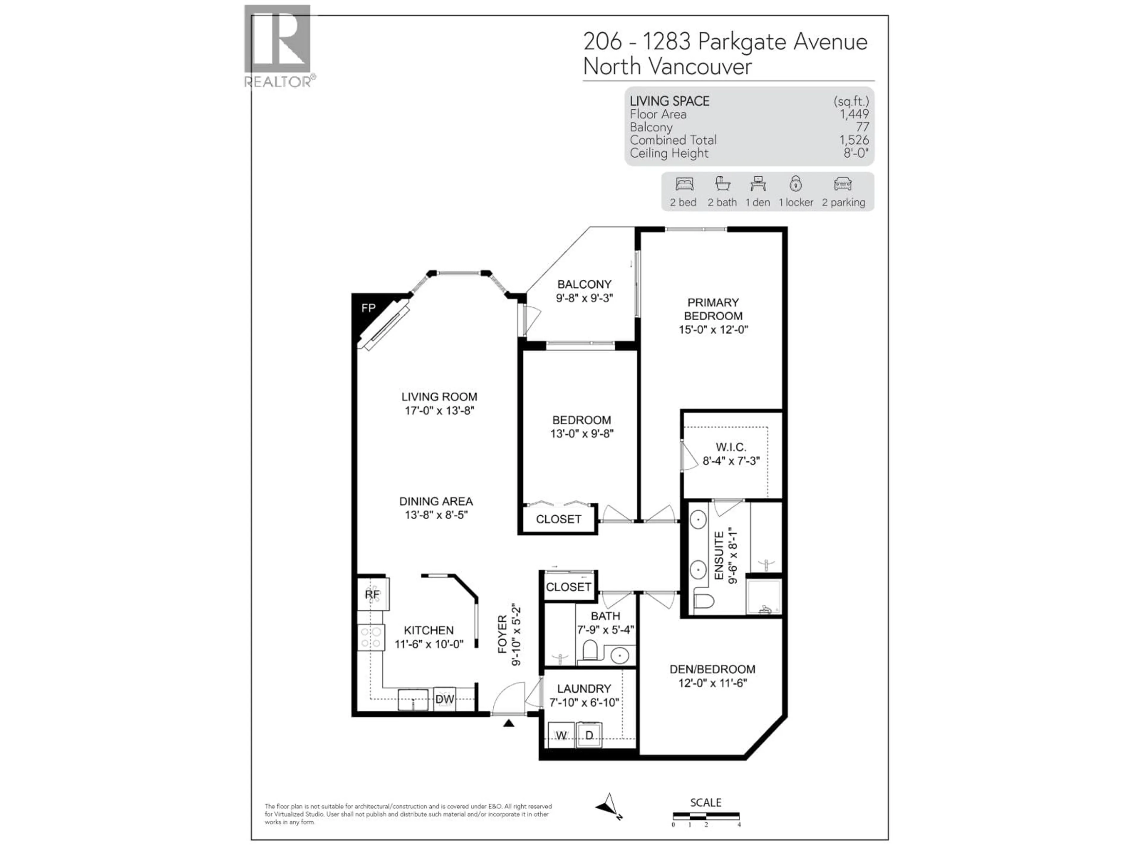 Floor plan for 206 - 1283 PARKGATE AVENUE, North Vancouver British Columbia V7H3A3