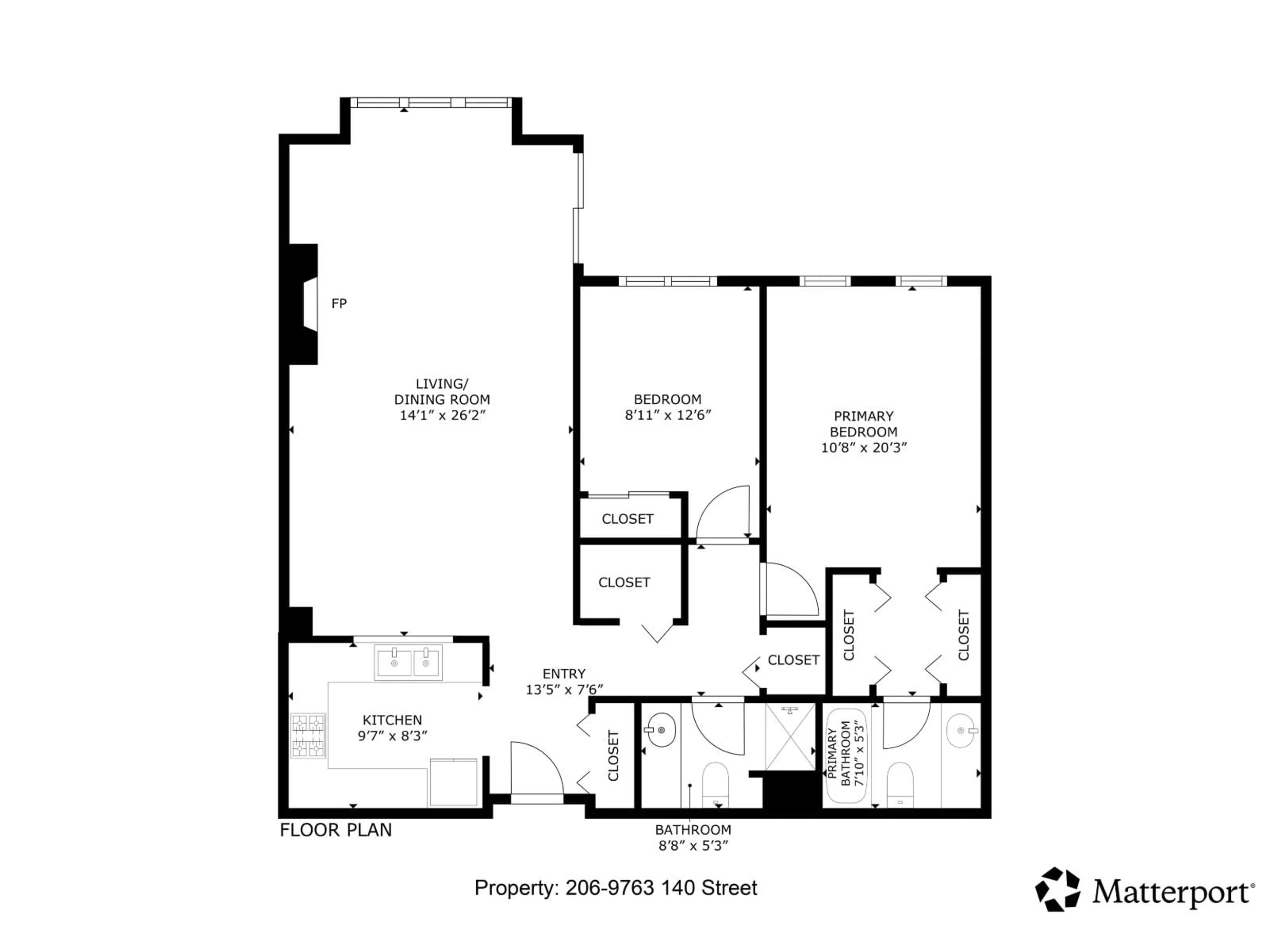 Floor plan for 206 - 9763 140 STREET, Surrey British Columbia V3T4M4