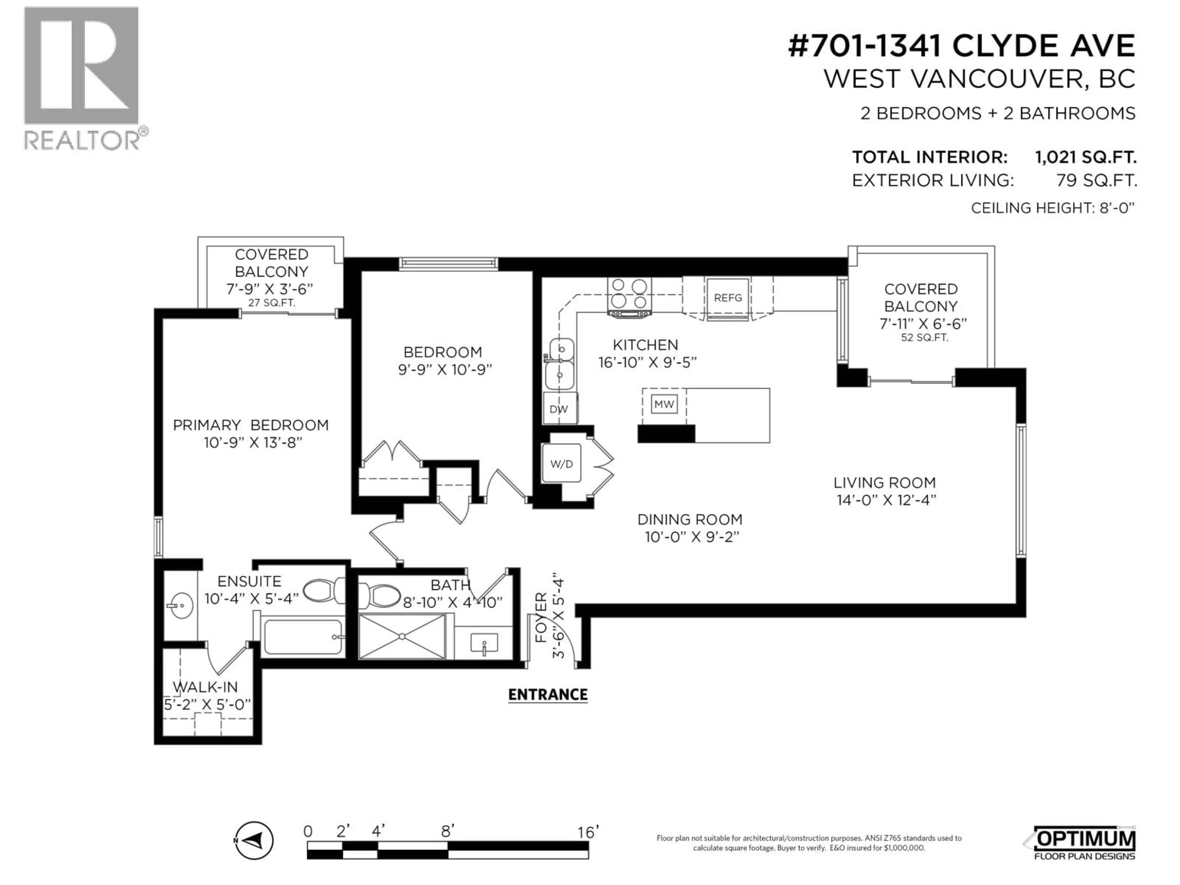Floor plan for 701 - 1341 CLYDE AVENUE, West Vancouver British Columbia V7T1E8