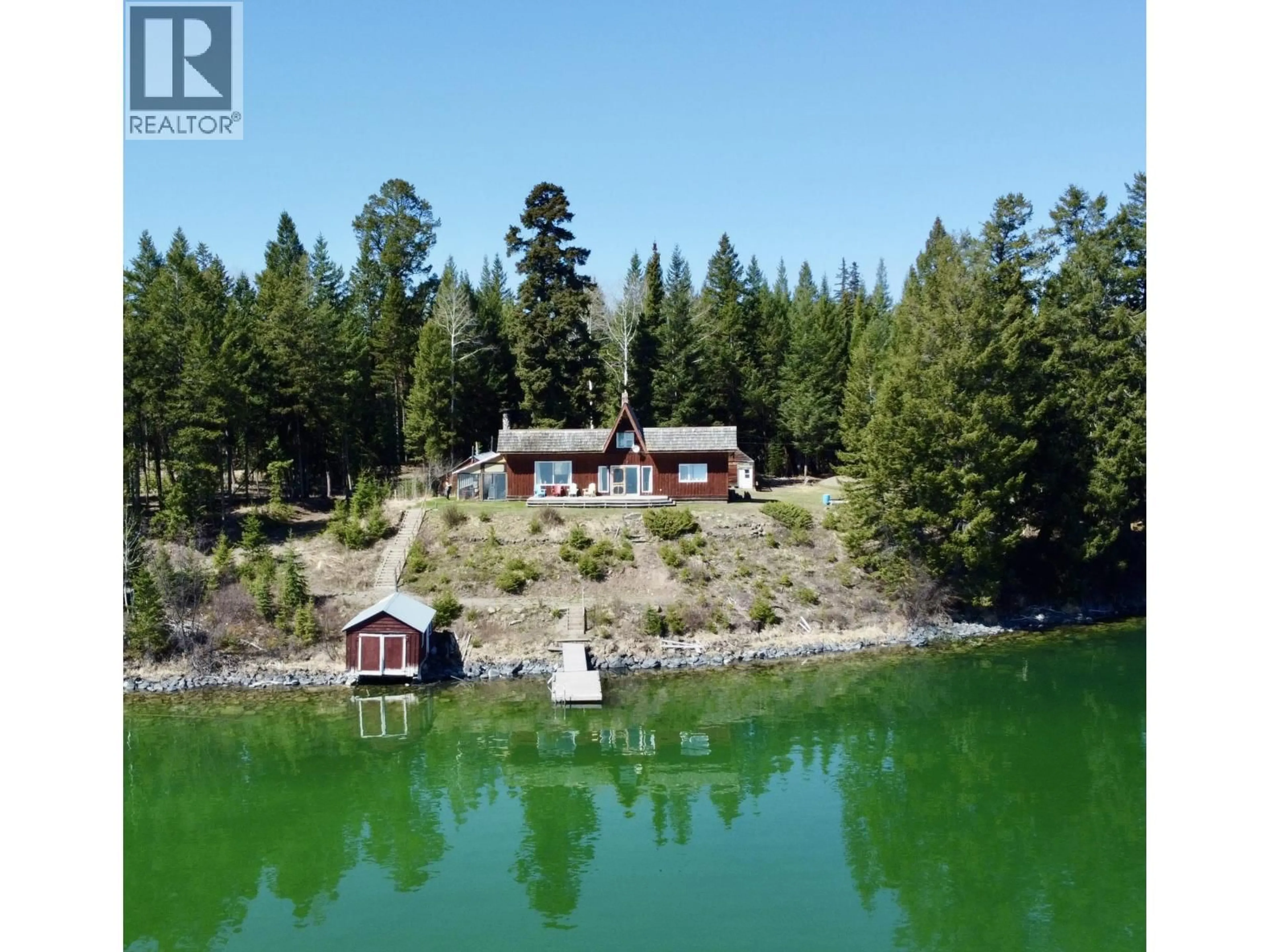 A pic from outside/outdoor area/front of a property/back of a property/a pic from drone, water/lake/river/ocean view for 7559 EDALL BAY ROAD, Sheridan Lake British Columbia V0K1X1