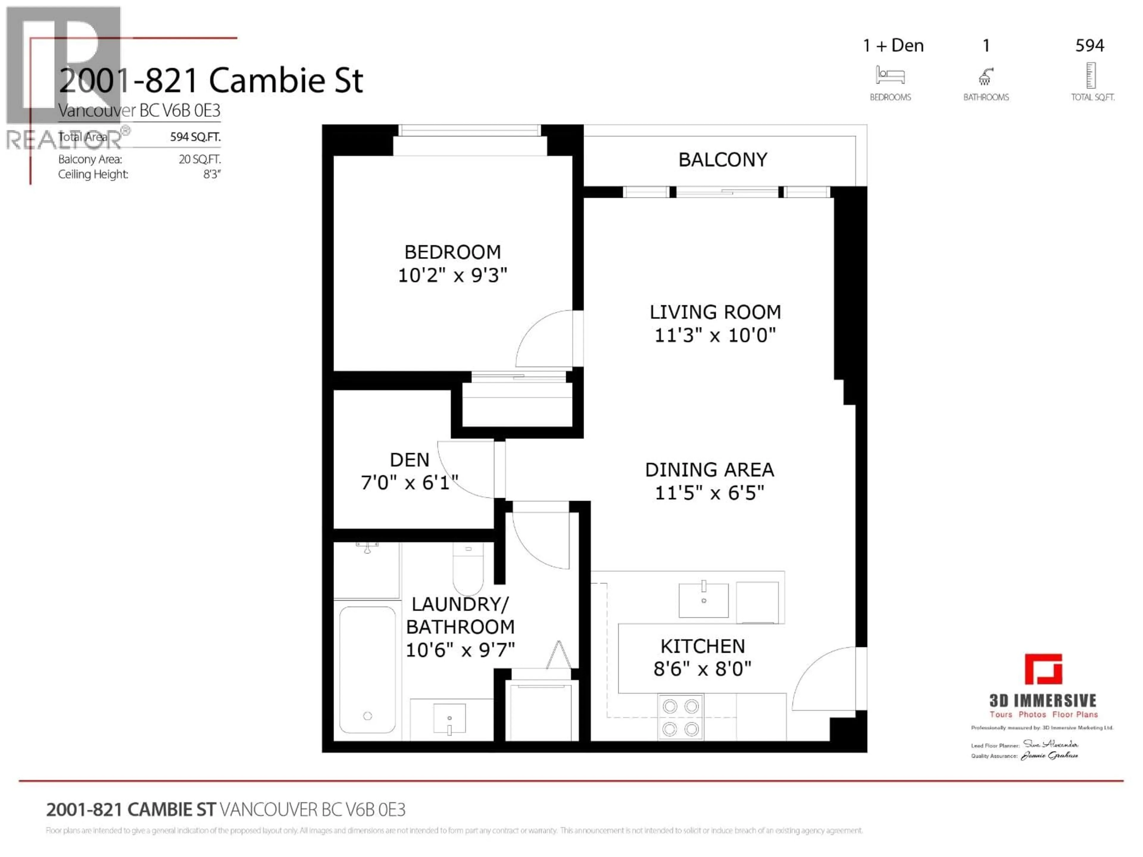 Floor plan for 2001 - 821 CAMBIE STREET, Vancouver British Columbia V6B0E3