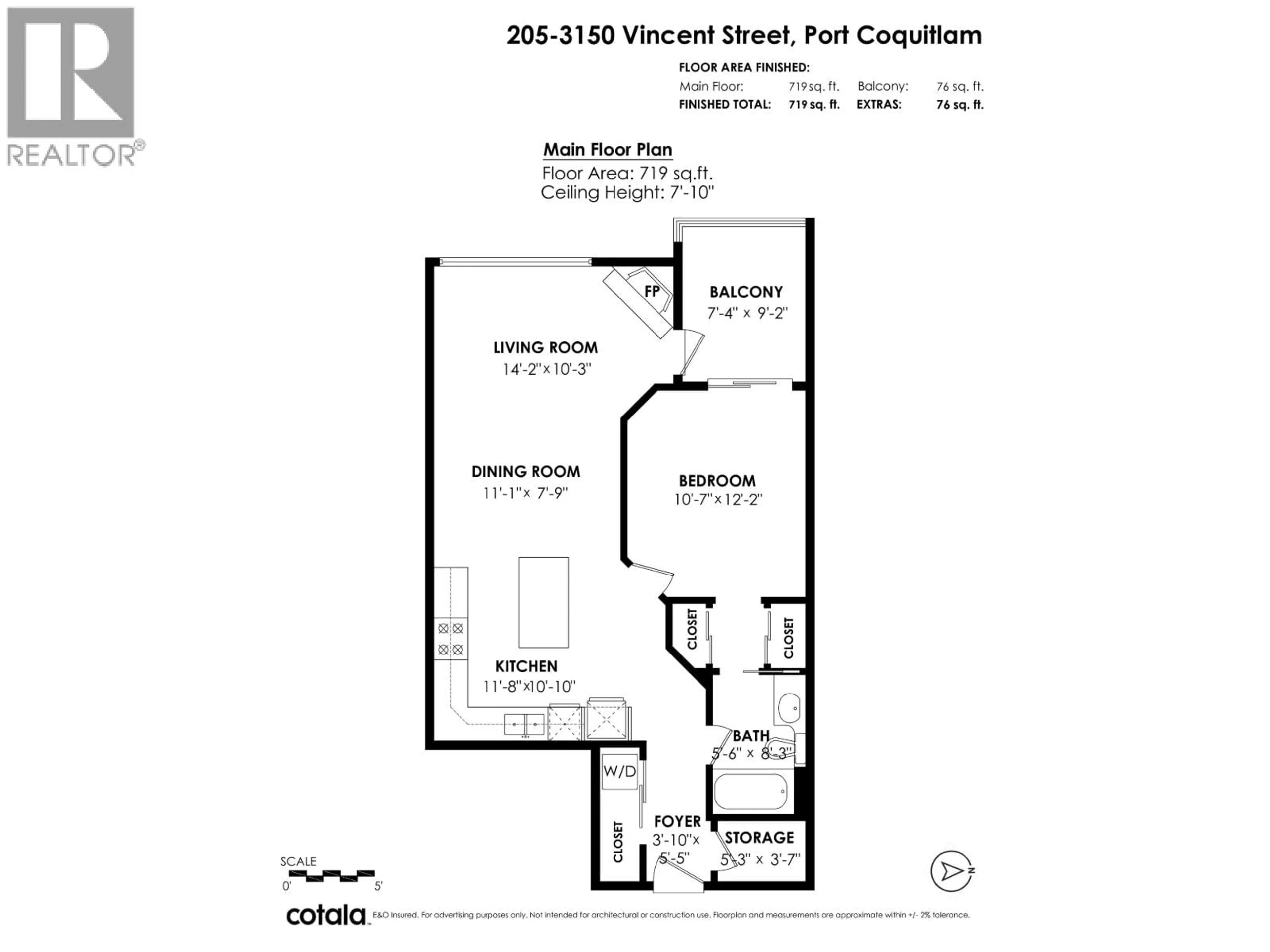 Floor plan for 205 - 3150 VINCENT STREET, Port Coquitlam British Columbia V3B3T1
