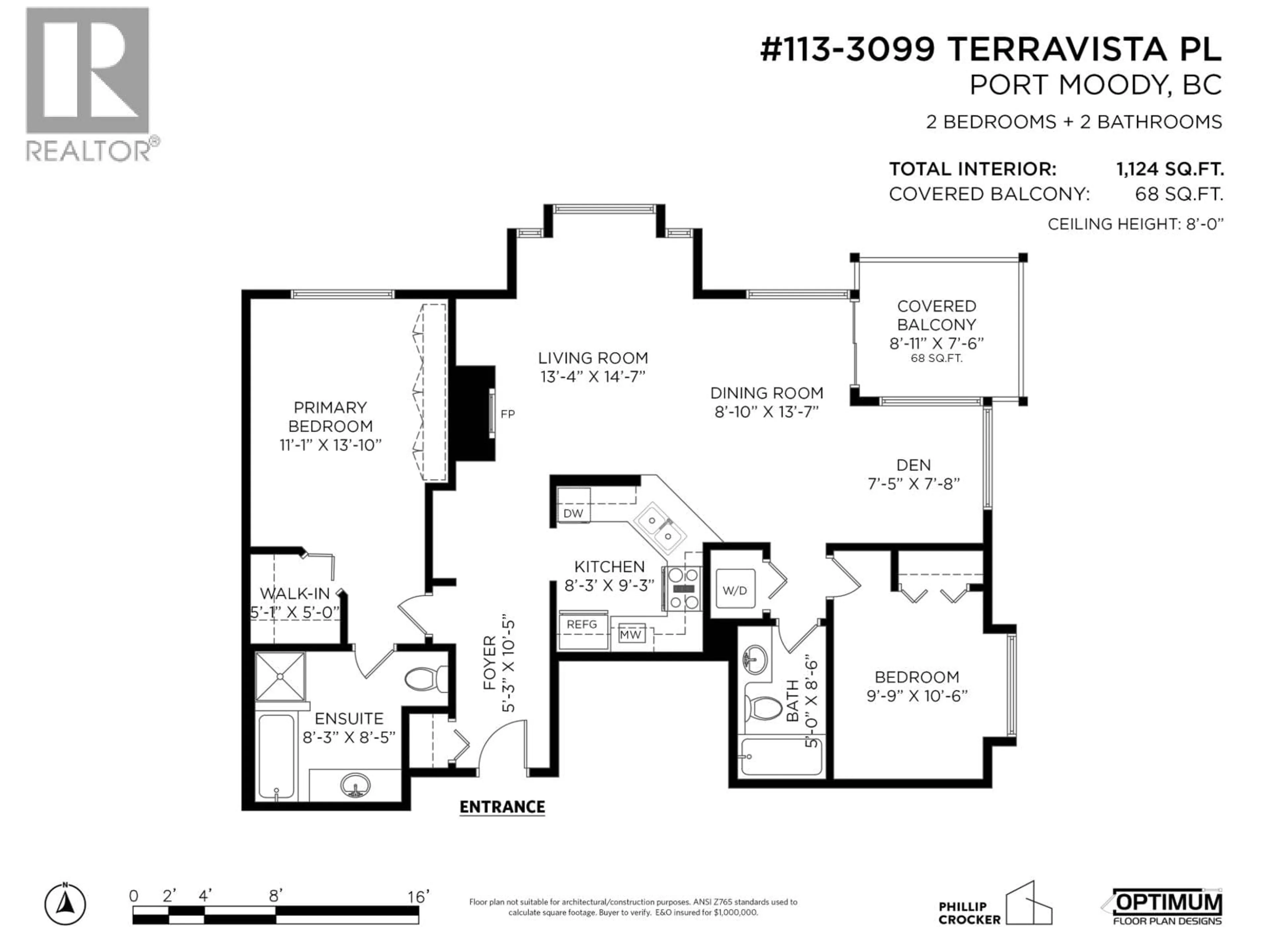 Floor plan for 113 - 3099 TERRAVISTA PLACE, Port Moody British Columbia V3H5A4