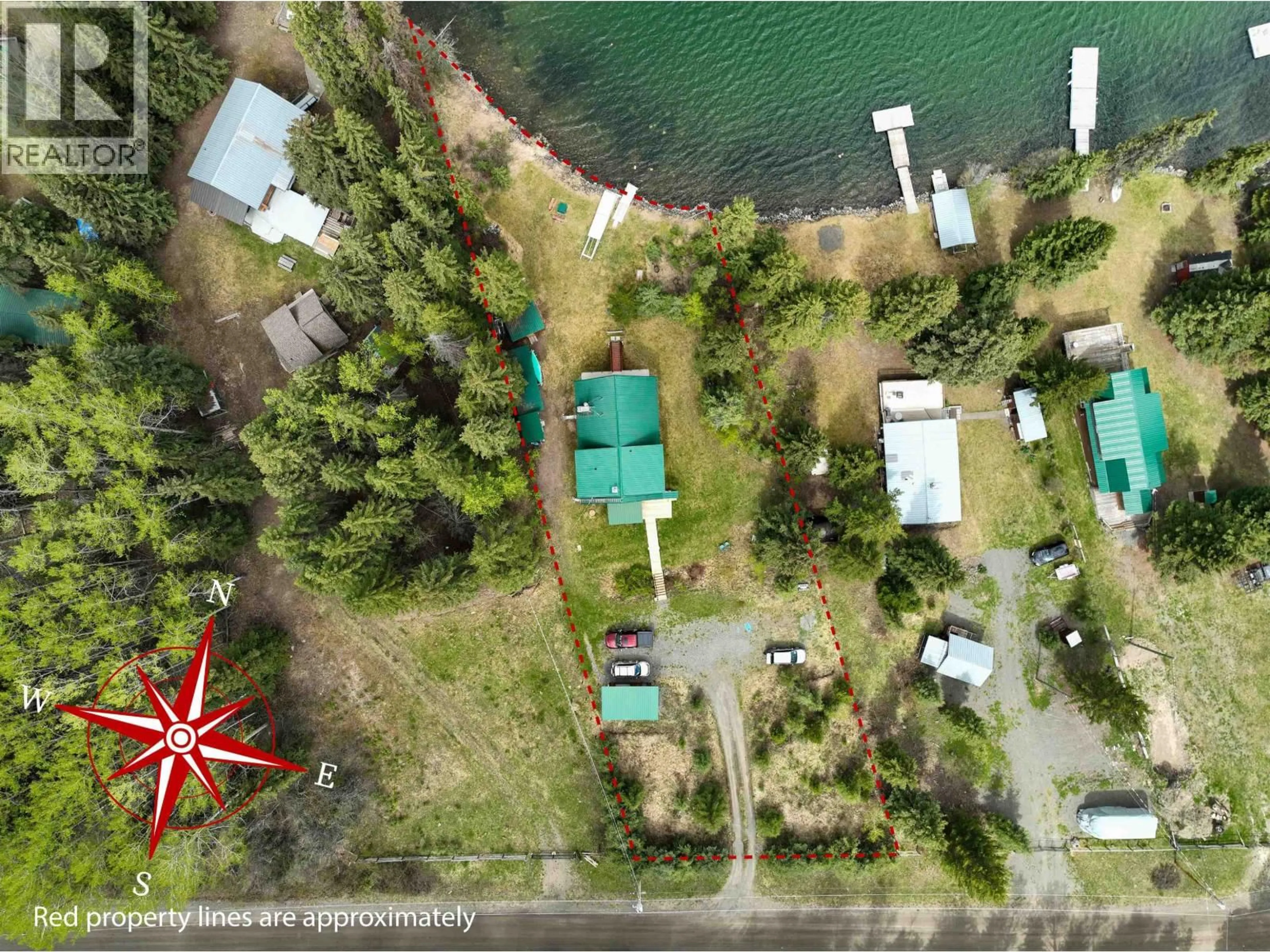A pic from outside/outdoor area/front of a property/back of a property/a pic from drone, water/lake/river/ocean view for 7145 LINCOLN DRIVE, Bridge Lake British Columbia V0K1X1