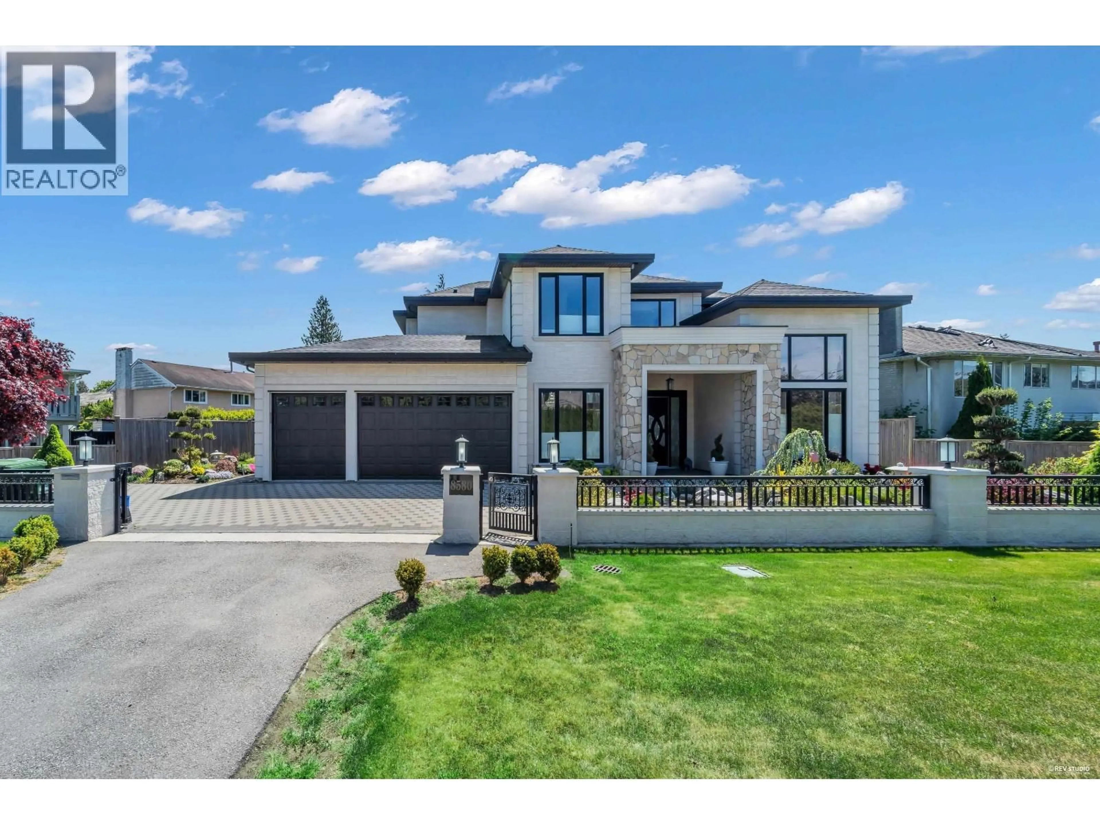 Home with brick exterior material, street for 8580 CAMDEN CRESCENT, Richmond British Columbia V7C3G4