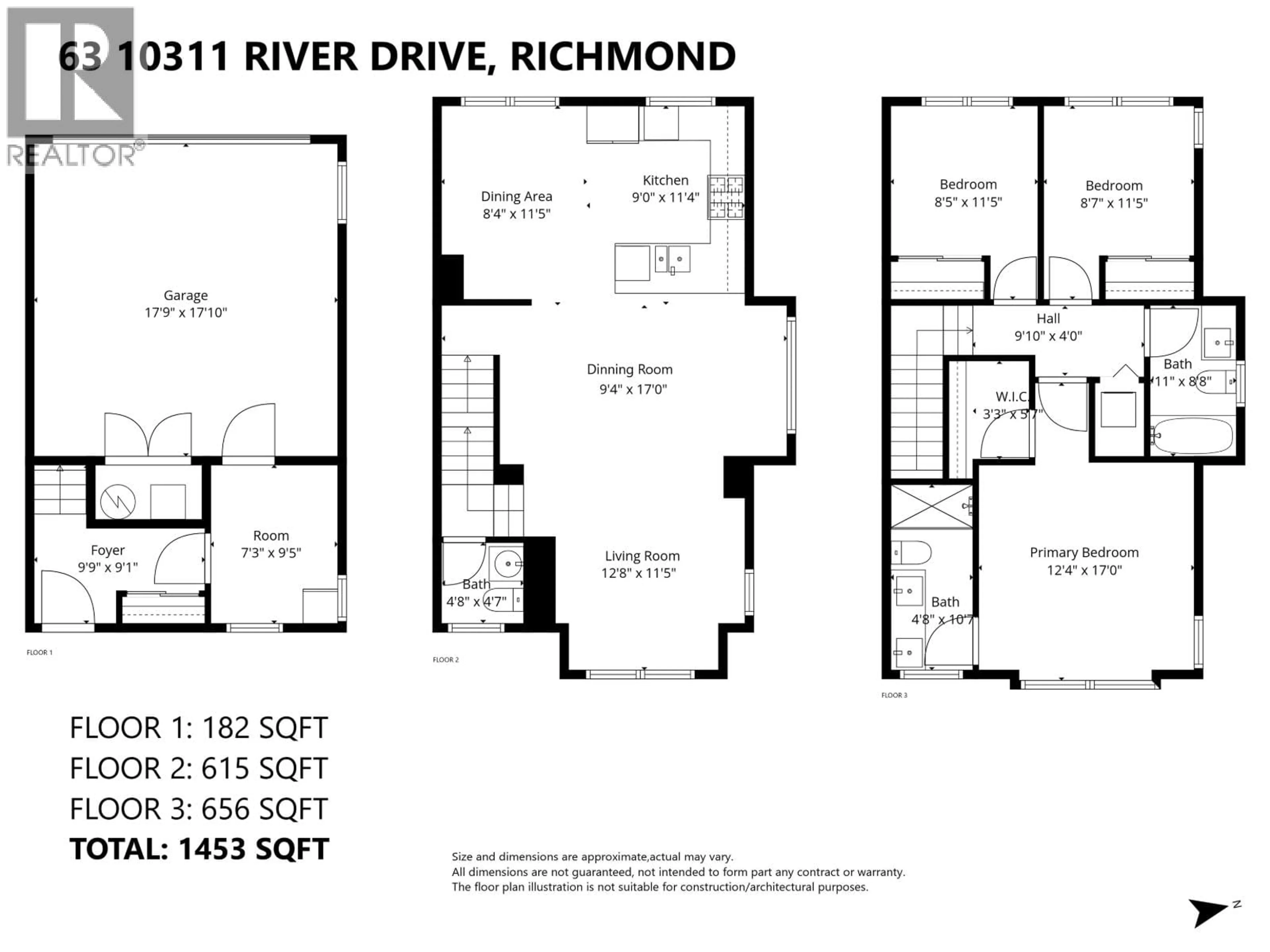 Floor plan for 63 - 10311 RIVER DRIVE, Richmond British Columbia V6X0T2