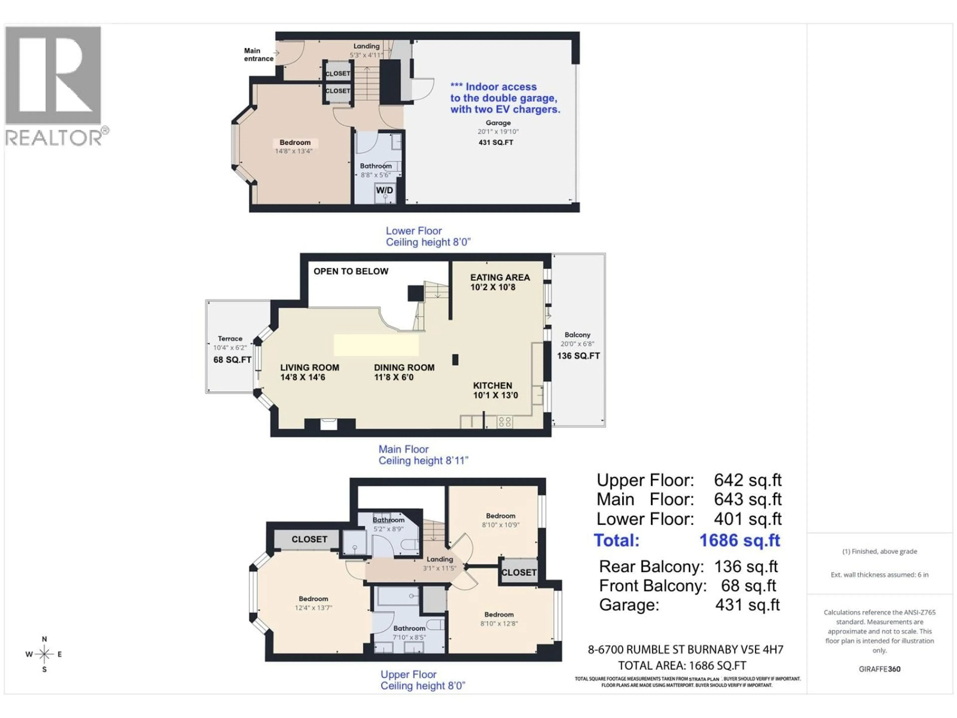 Floor plan for 8 - 6700 RUMBLE STREET, Burnaby British Columbia V5E4H7
