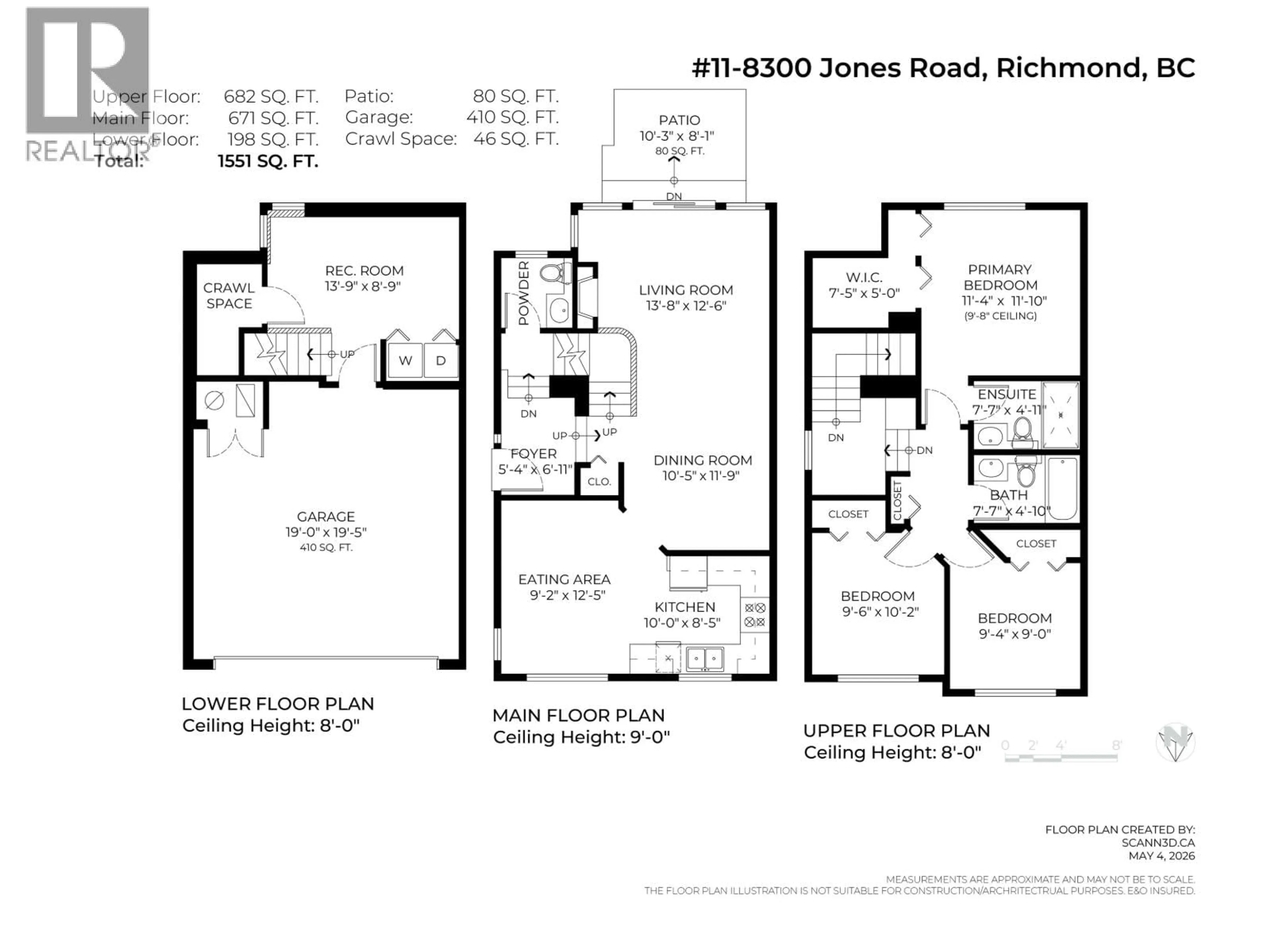 Floor plan for 11 - 8300 JONES ROAD, Richmond British Columbia V6Y1L6