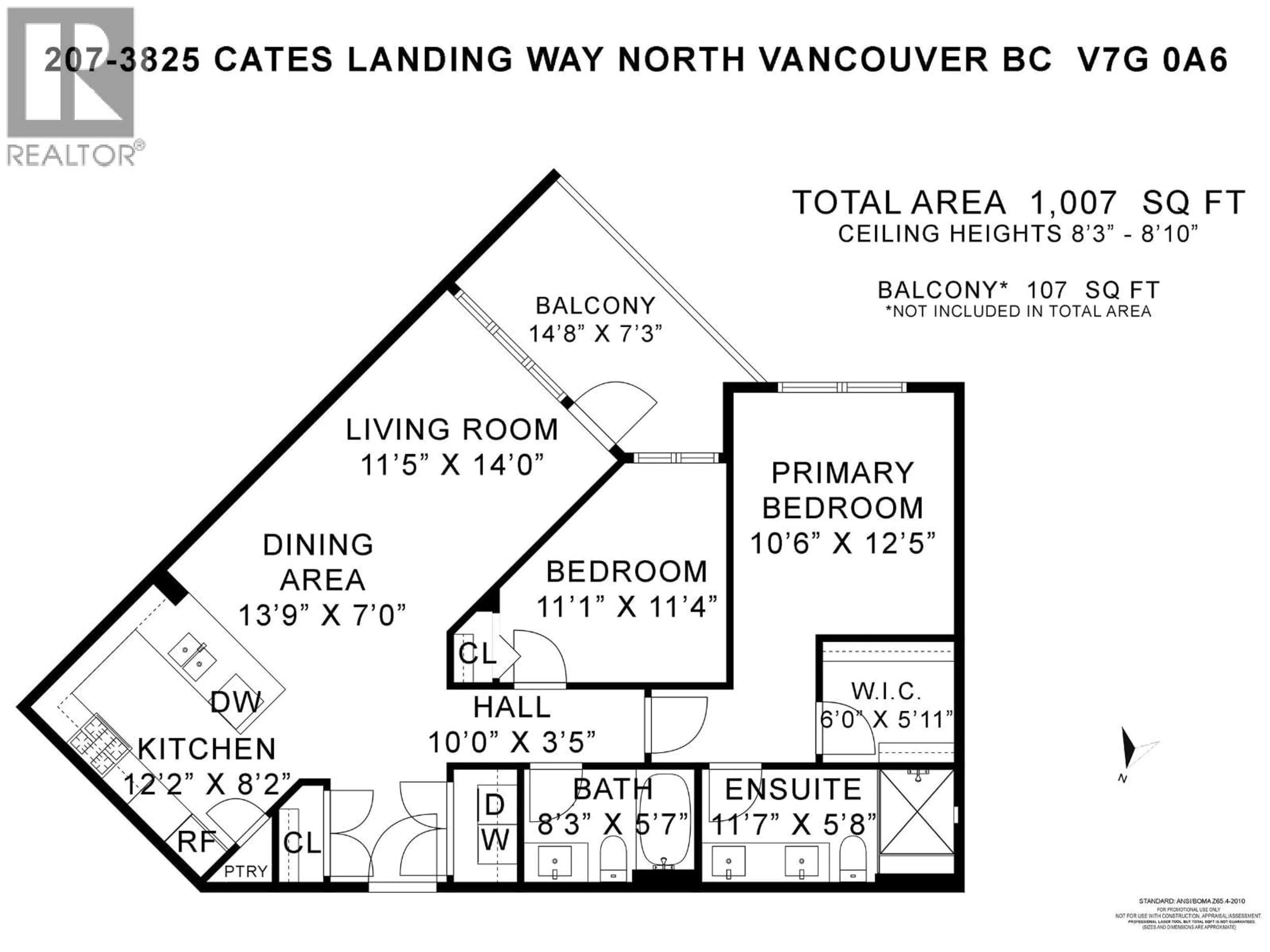 Floor plan for 207 - 3825 CATES LANDING WAY, North Vancouver British Columbia V7G0A6