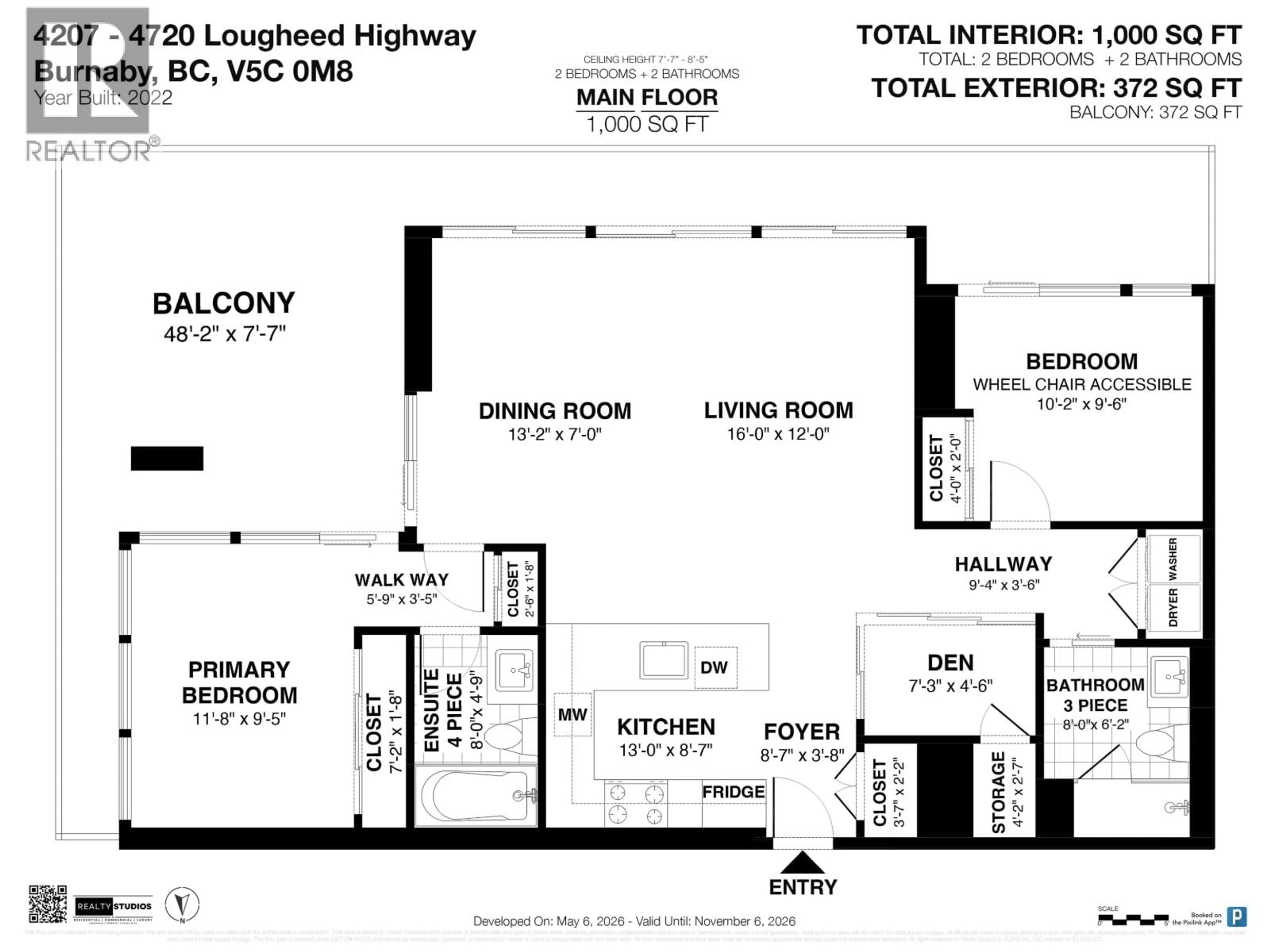 Floor plan for 4207 - 4720 LOUGHEED HIGHWAY, Burnaby British Columbia V5C0M8