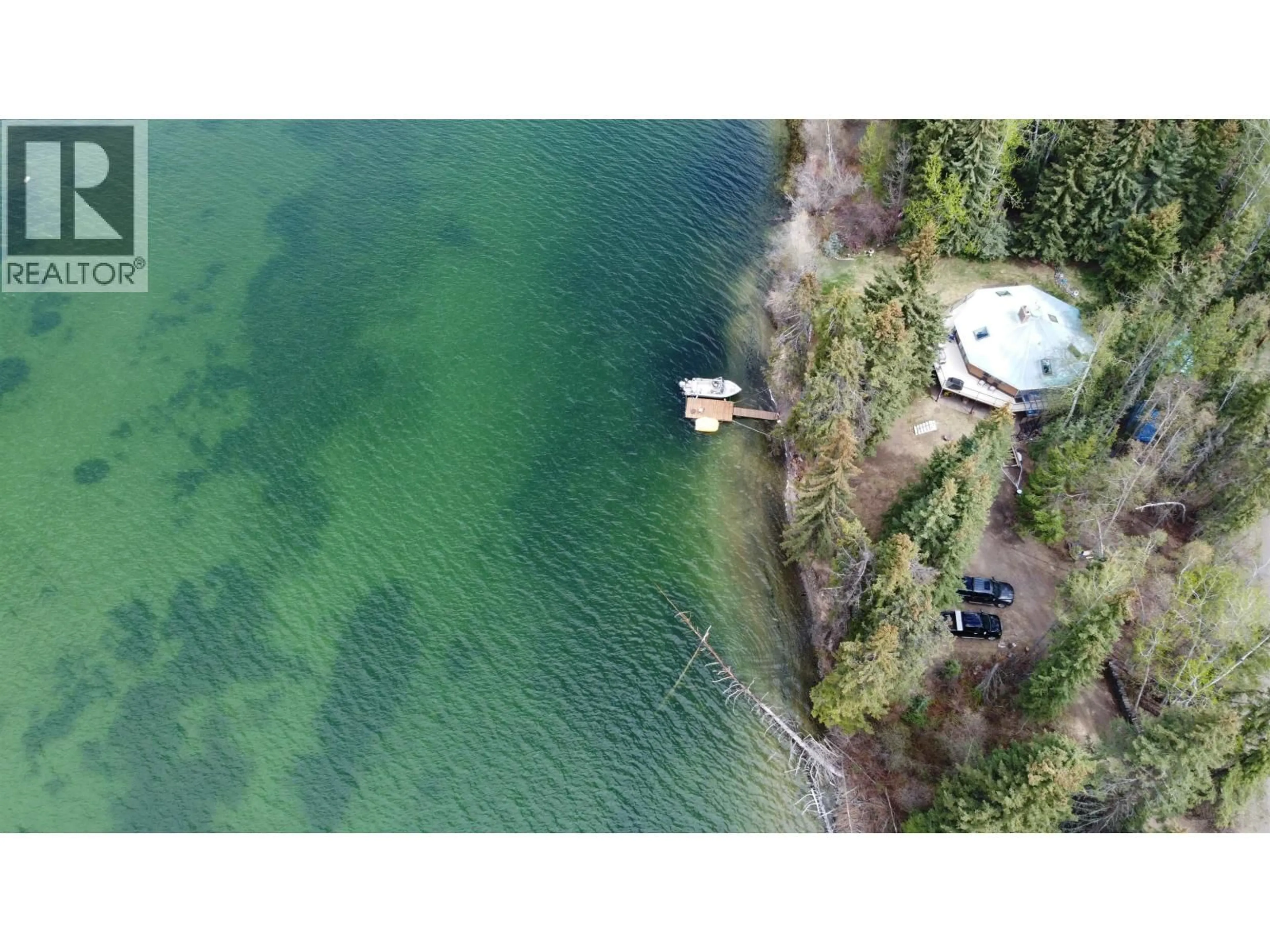 A pic from outside/outdoor area/front of a property/back of a property/a pic from drone, water/lake/river/ocean view for 8398 BRIDGE LAKE ROAD, Bridge Lake British Columbia V0K1X2
