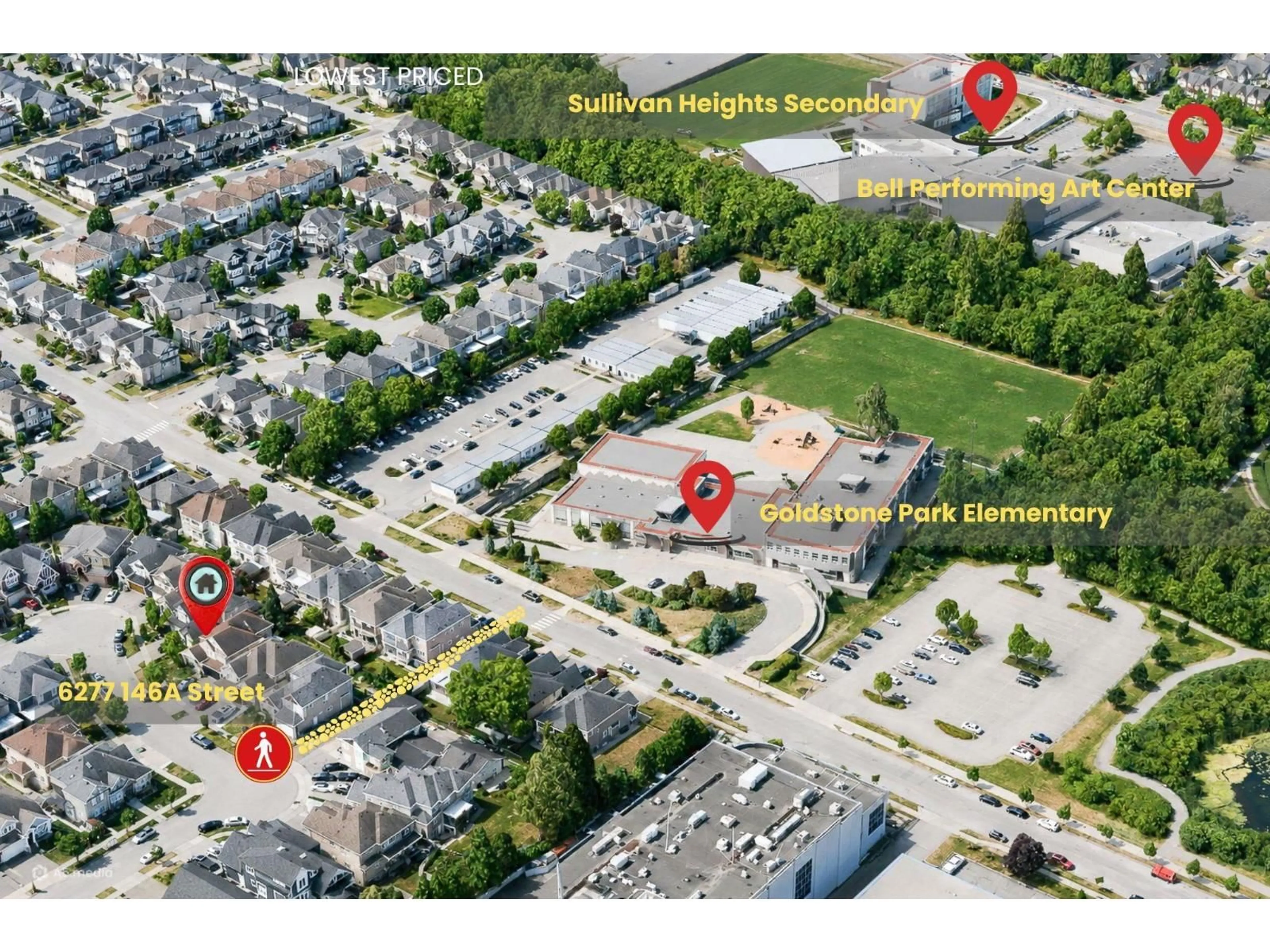 A pic from outside/outdoor area/front of a property/back of a property/a pic from drone, street for 6277 146A STREET, Surrey British Columbia V3S3T1