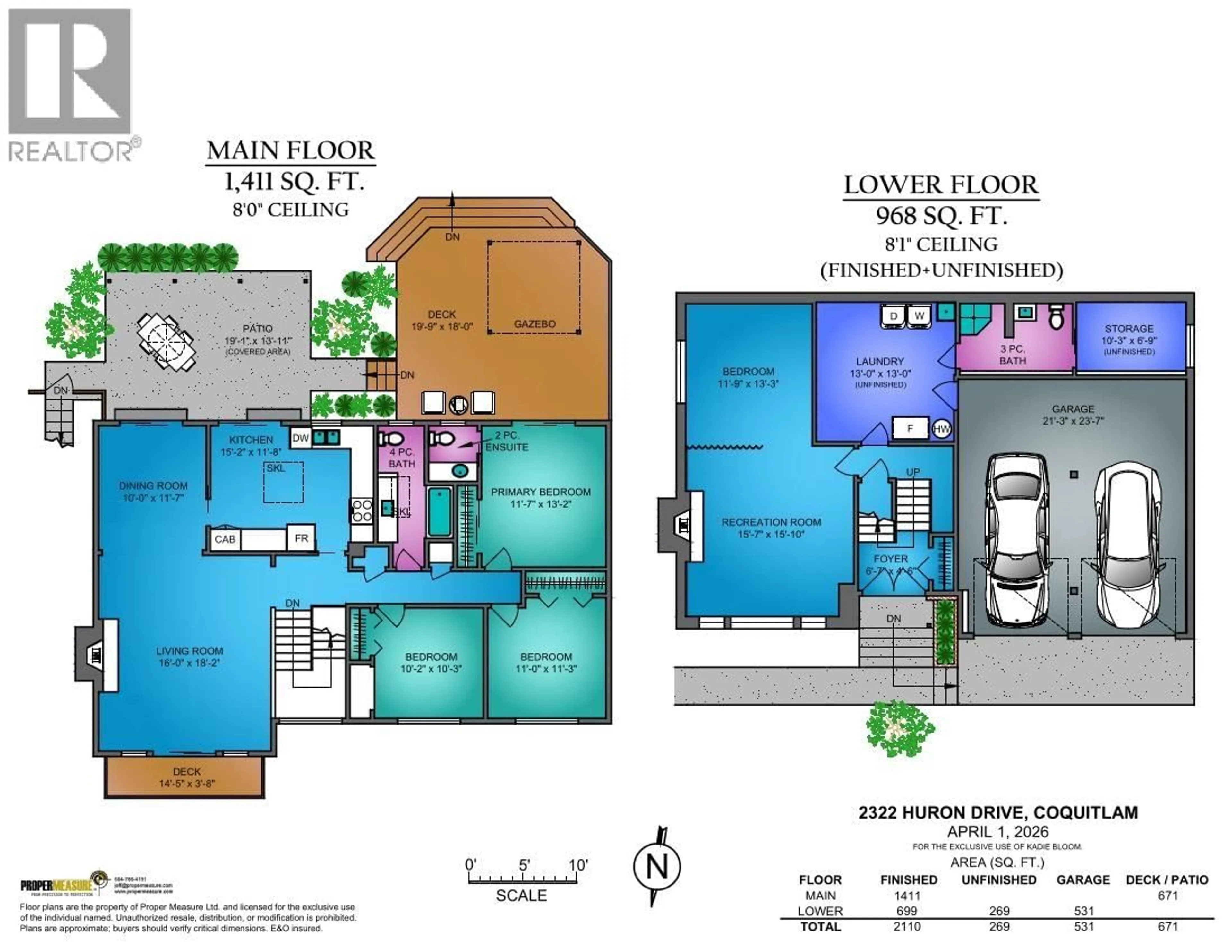 Floor plan for 2322 HURON DRIVE, Coquitlam British Columbia V3J6Y6