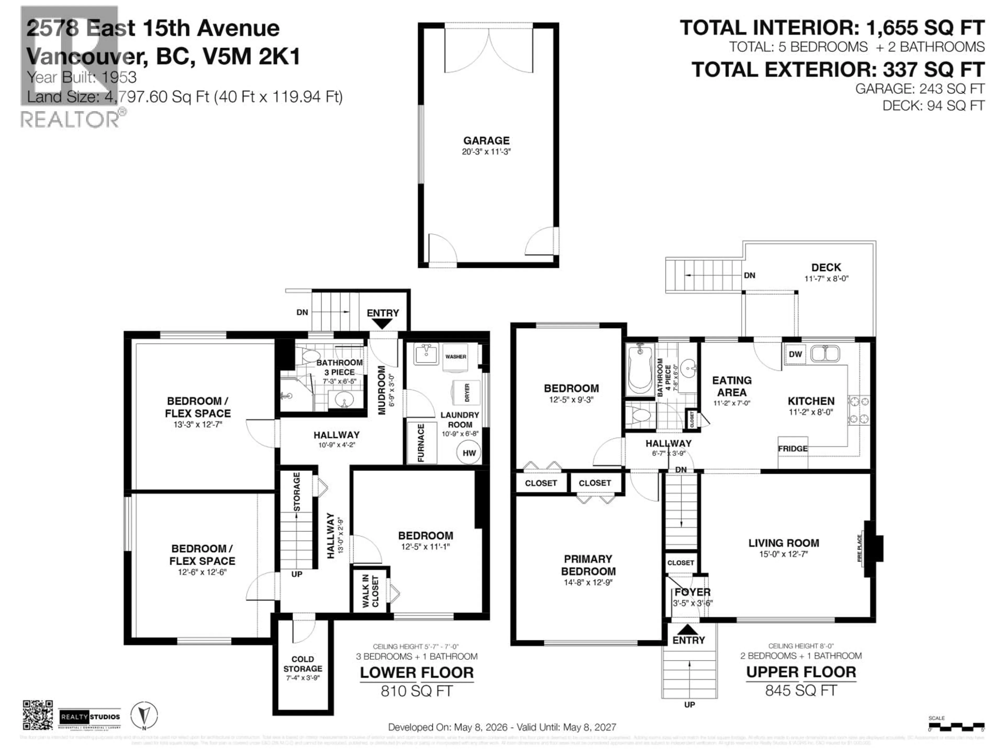 Floor plan for 2578 15TH AVENUE, Vancouver British Columbia V5M2K1