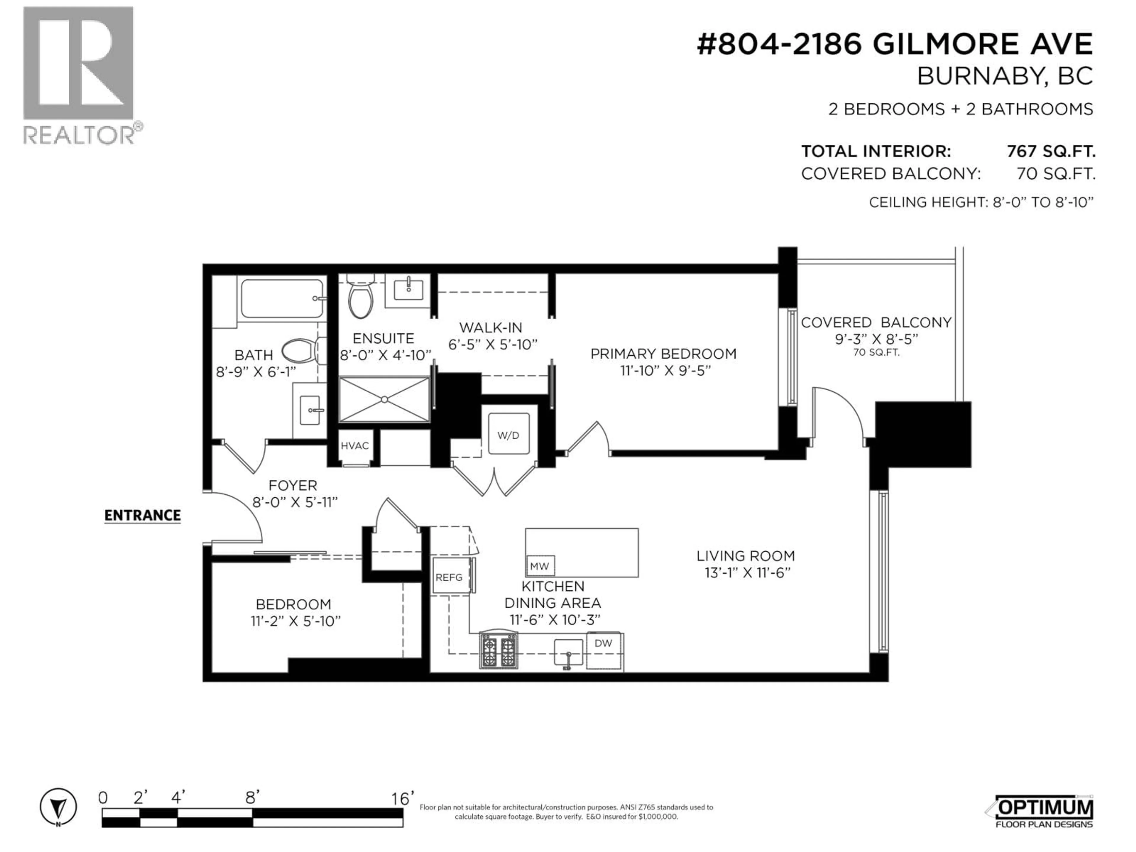 Floor plan for 804 - 2186 GILMORE AVENUE, Burnaby British Columbia V5C0N7