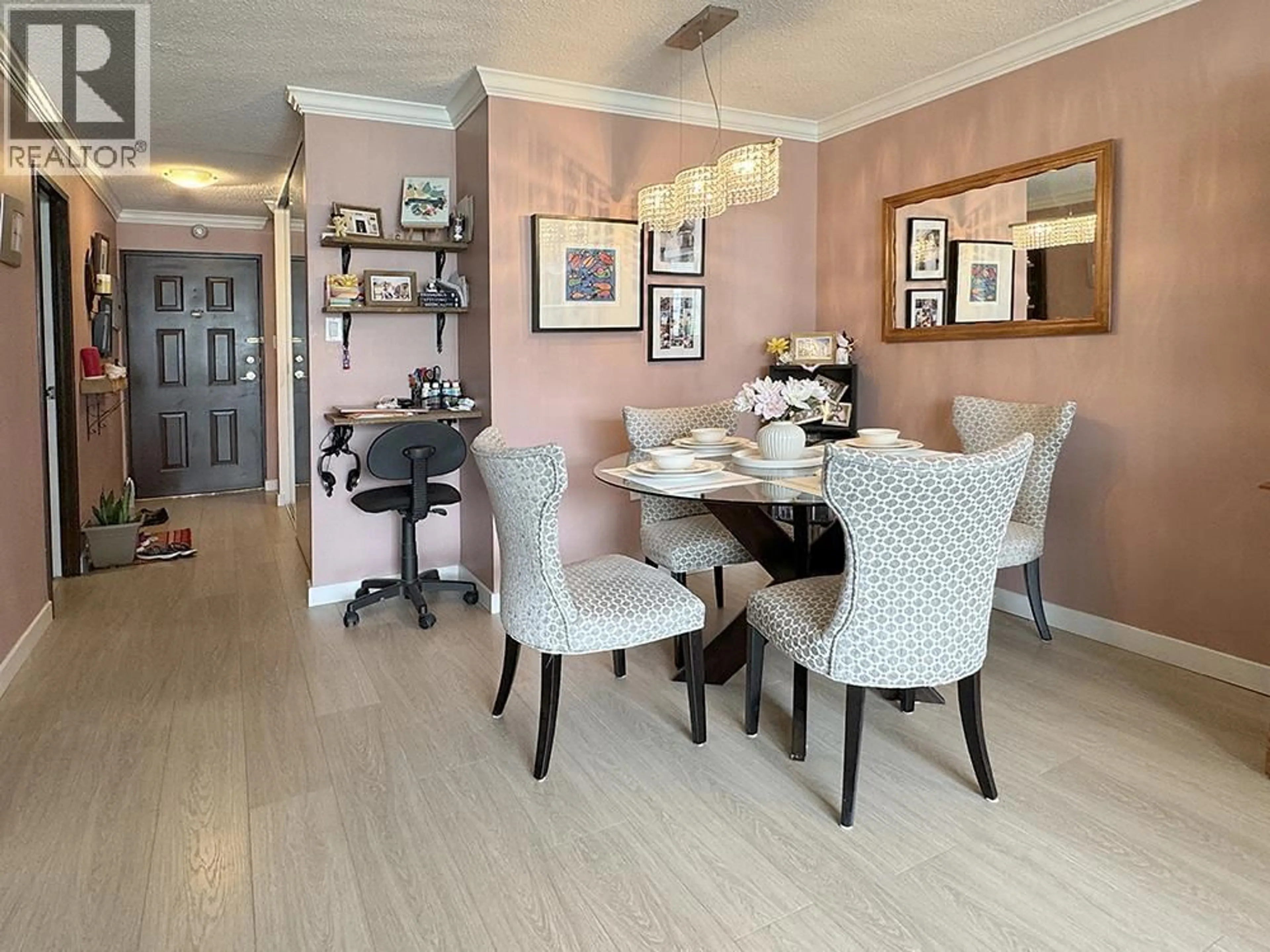 Dining room, wood/laminate floor for 703 - 6631 MINORU BOULEVARD, Richmond British Columbia V6Y1Z1