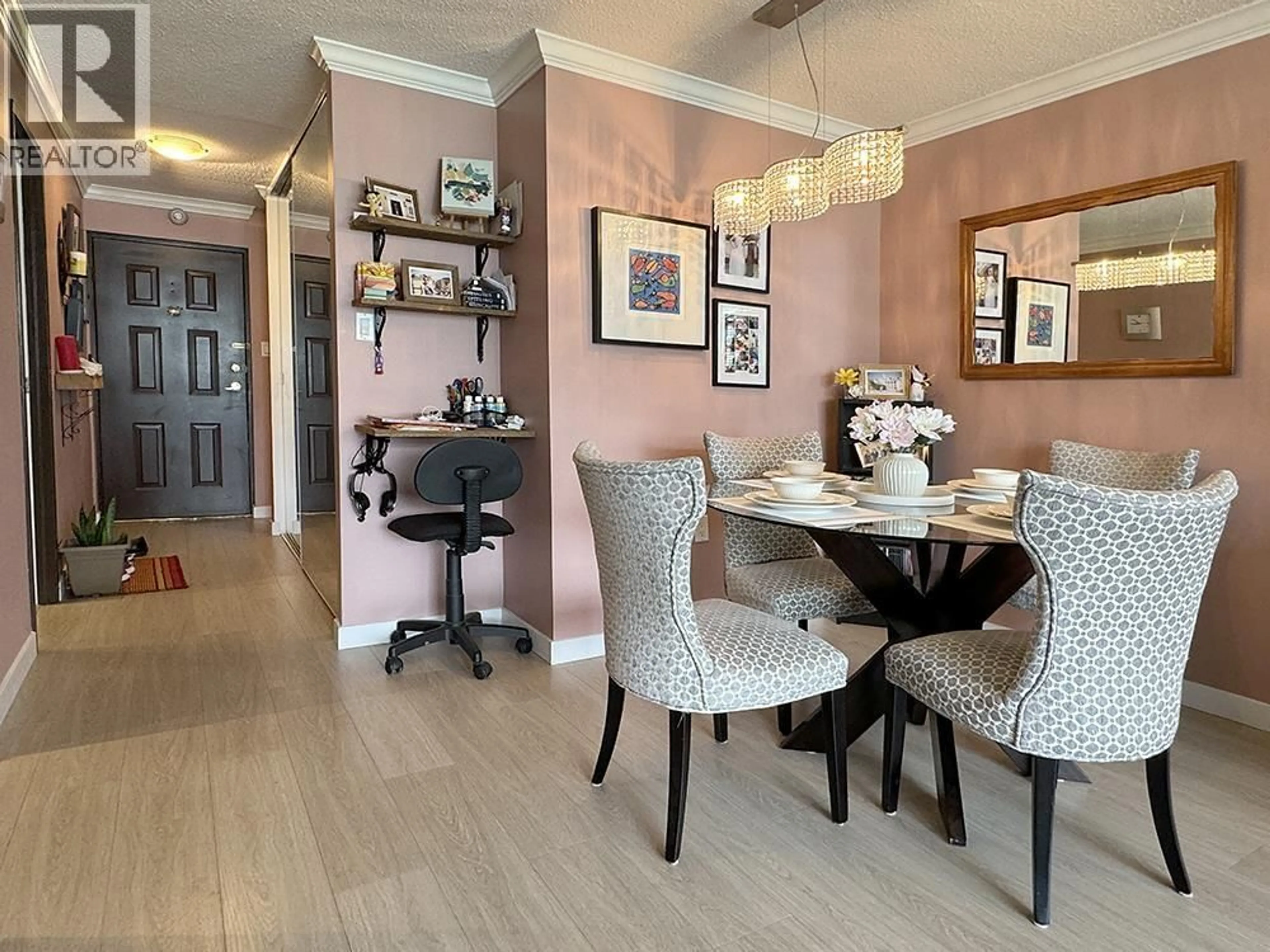 Dining room, wood/laminate floor for 703 - 6631 MINORU BOULEVARD, Richmond British Columbia V6Y1Z1