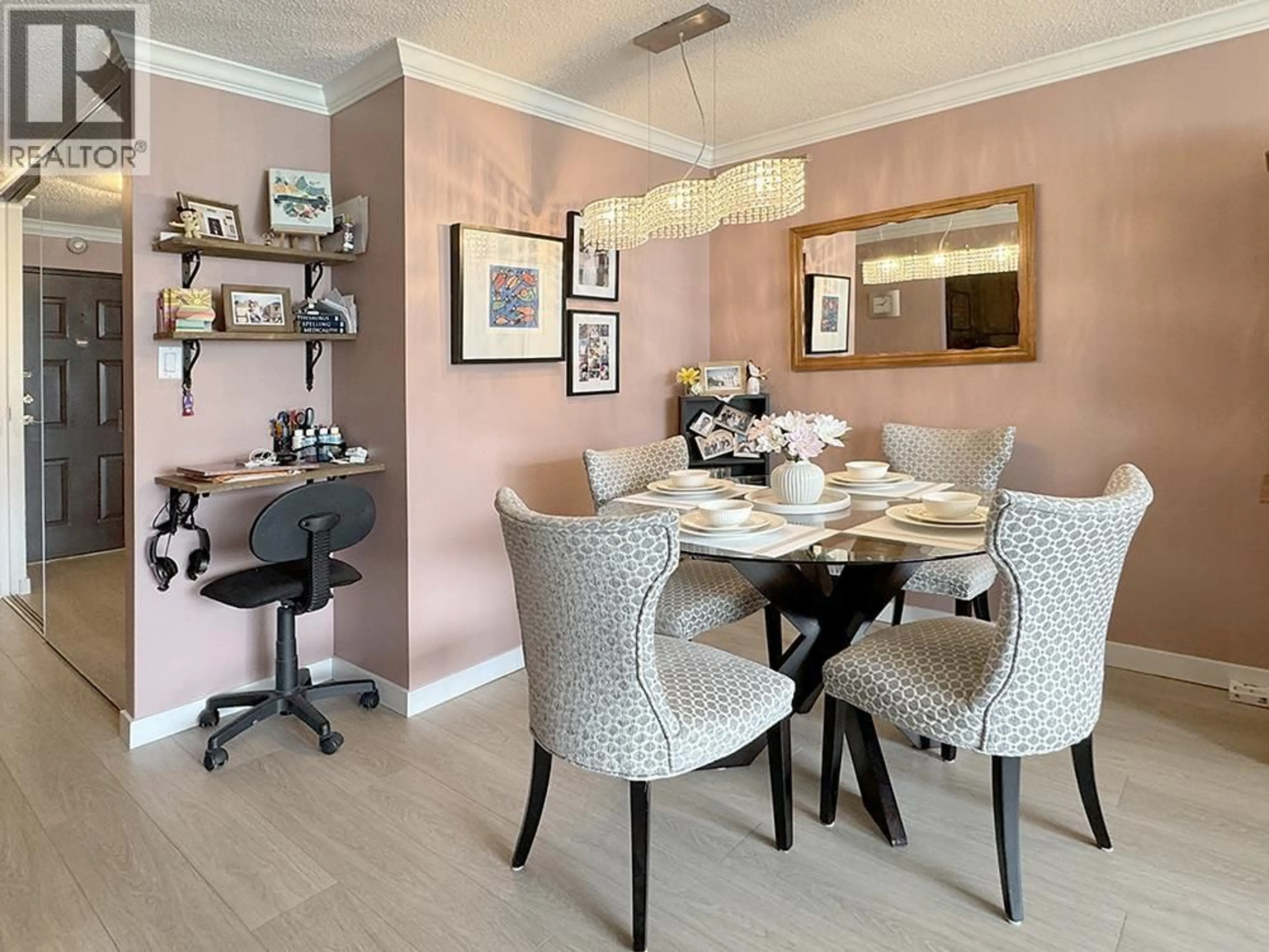 Dining room, wood/laminate floor for 703 - 6631 MINORU BOULEVARD, Richmond British Columbia V6Y1Z1