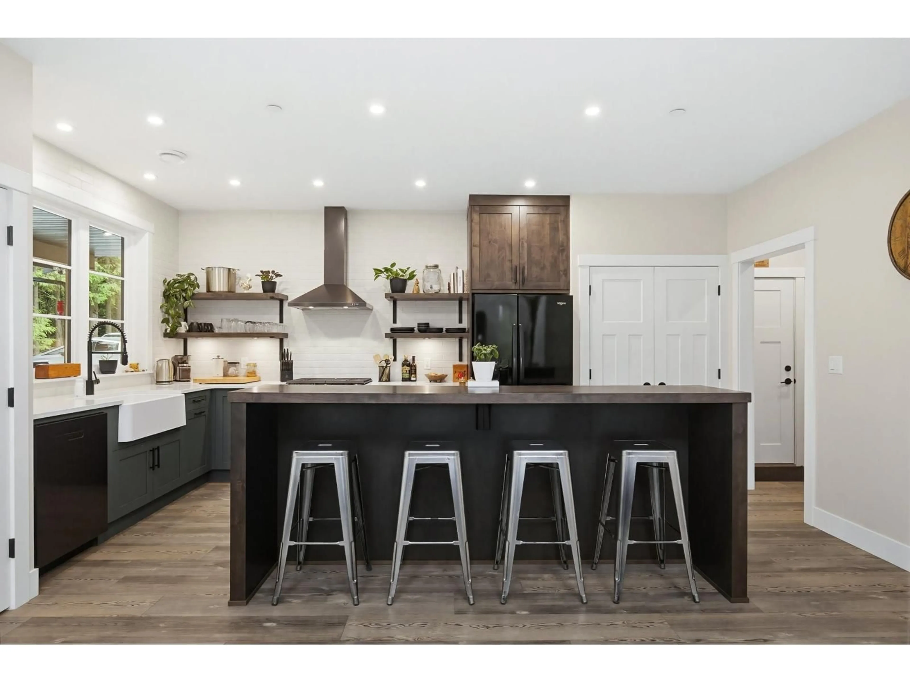 Open concept kitchen, wood/laminate floor for 12292 BELL STREET, Mission British Columbia V4S1C6