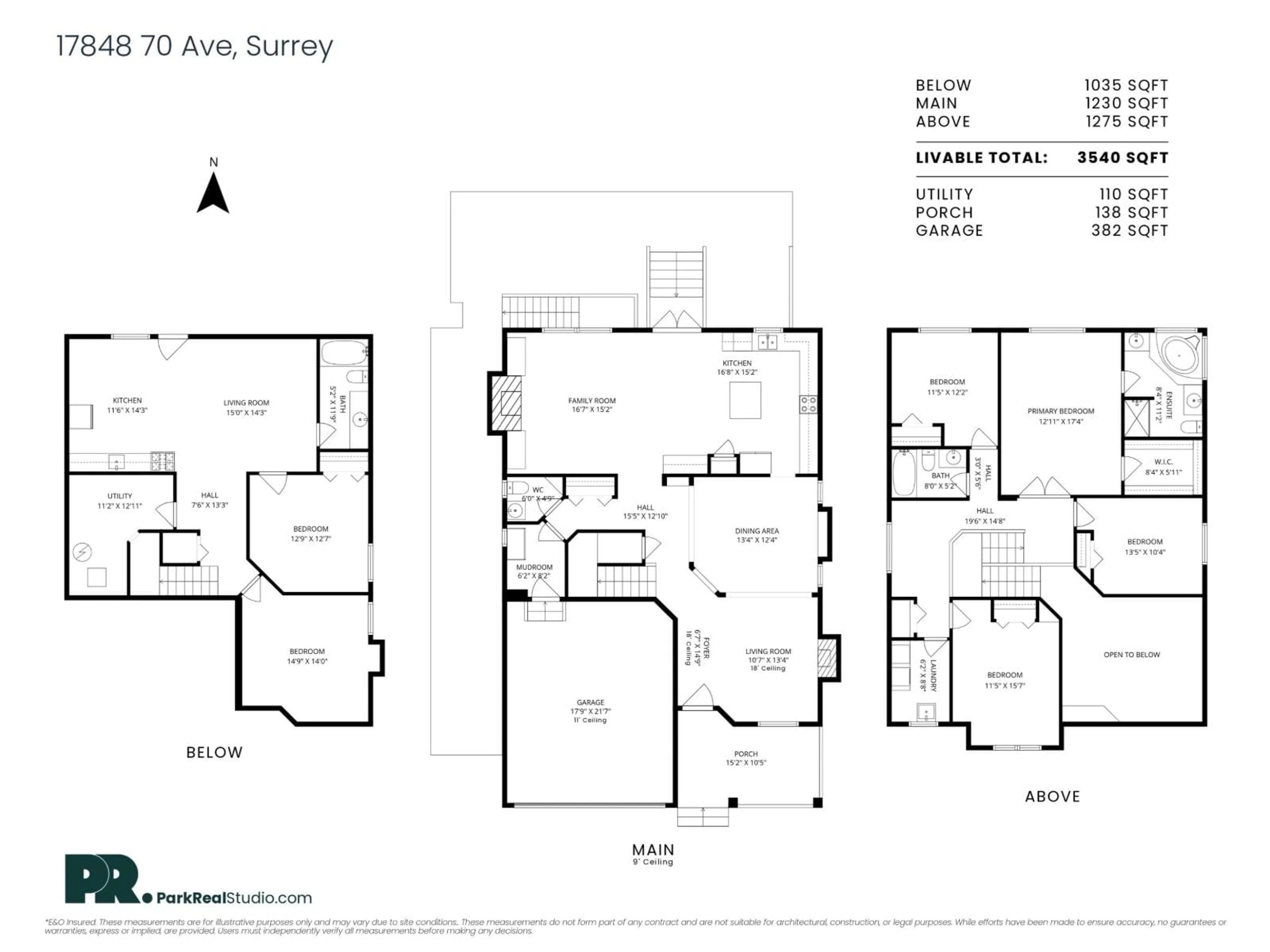 Floor plan for 17848 70 AVENUE, Surrey British Columbia V3S7S5