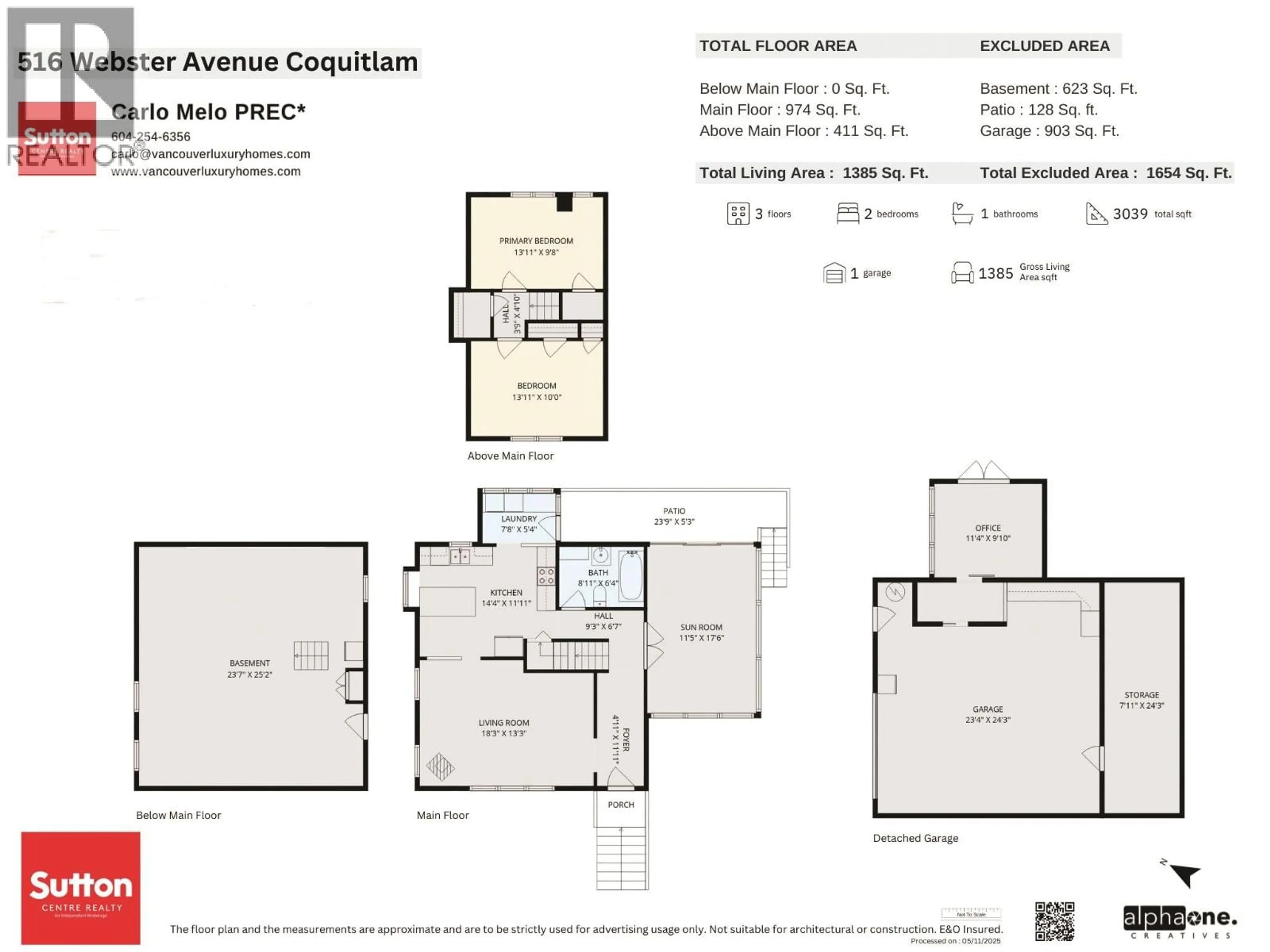 Floor plan for 516 WEBSTER AVENUE, Coquitlam British Columbia V3J2H6