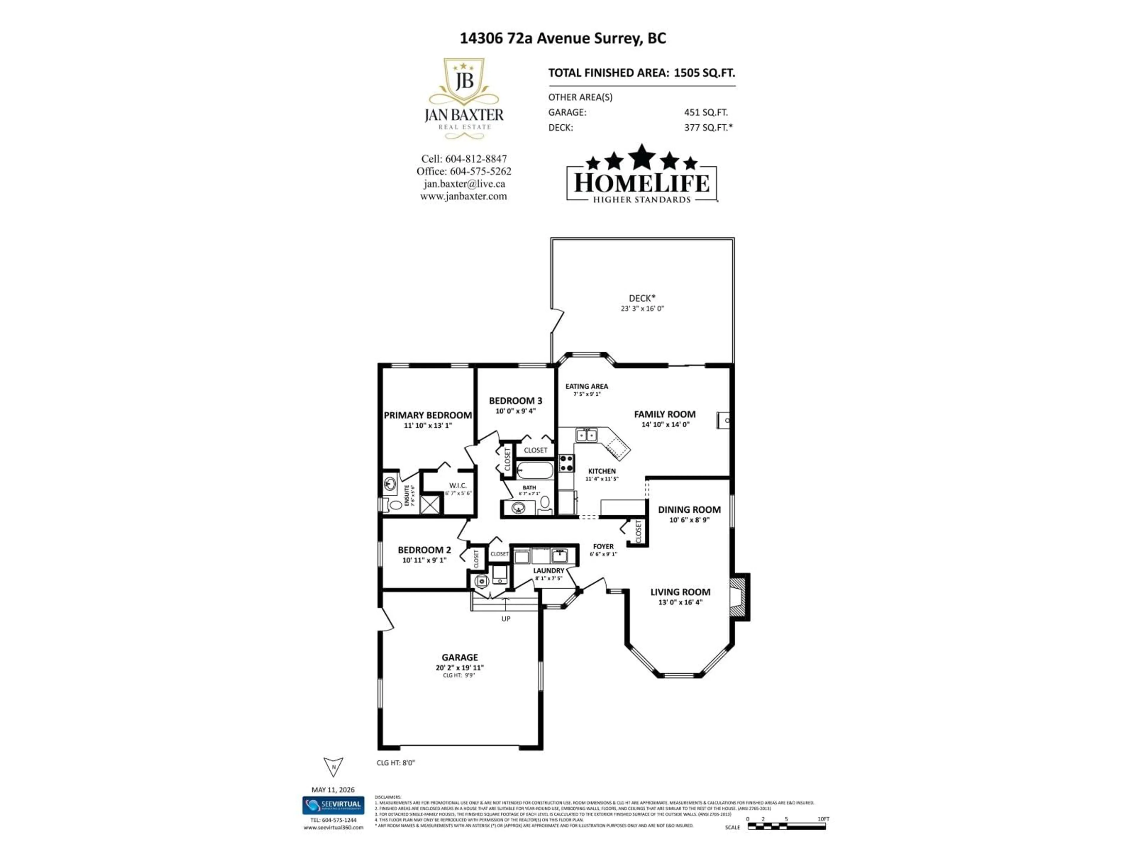 Floor plan for 14306 72A AVENUE, Surrey British Columbia V3W2R3