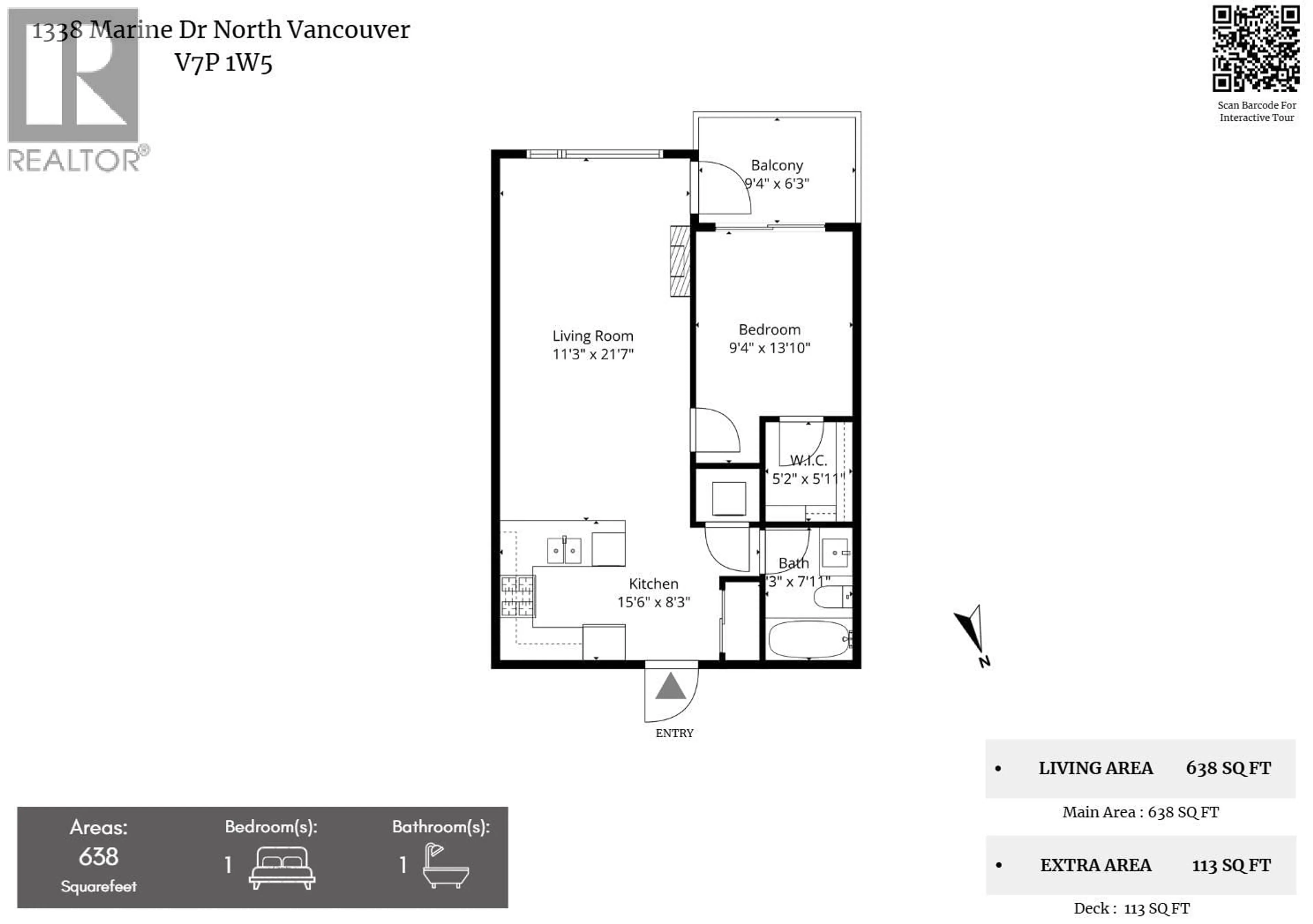 Floor plan for 303 - 1330 MARINE DRIVE, North Vancouver British Columbia V7P1T4
