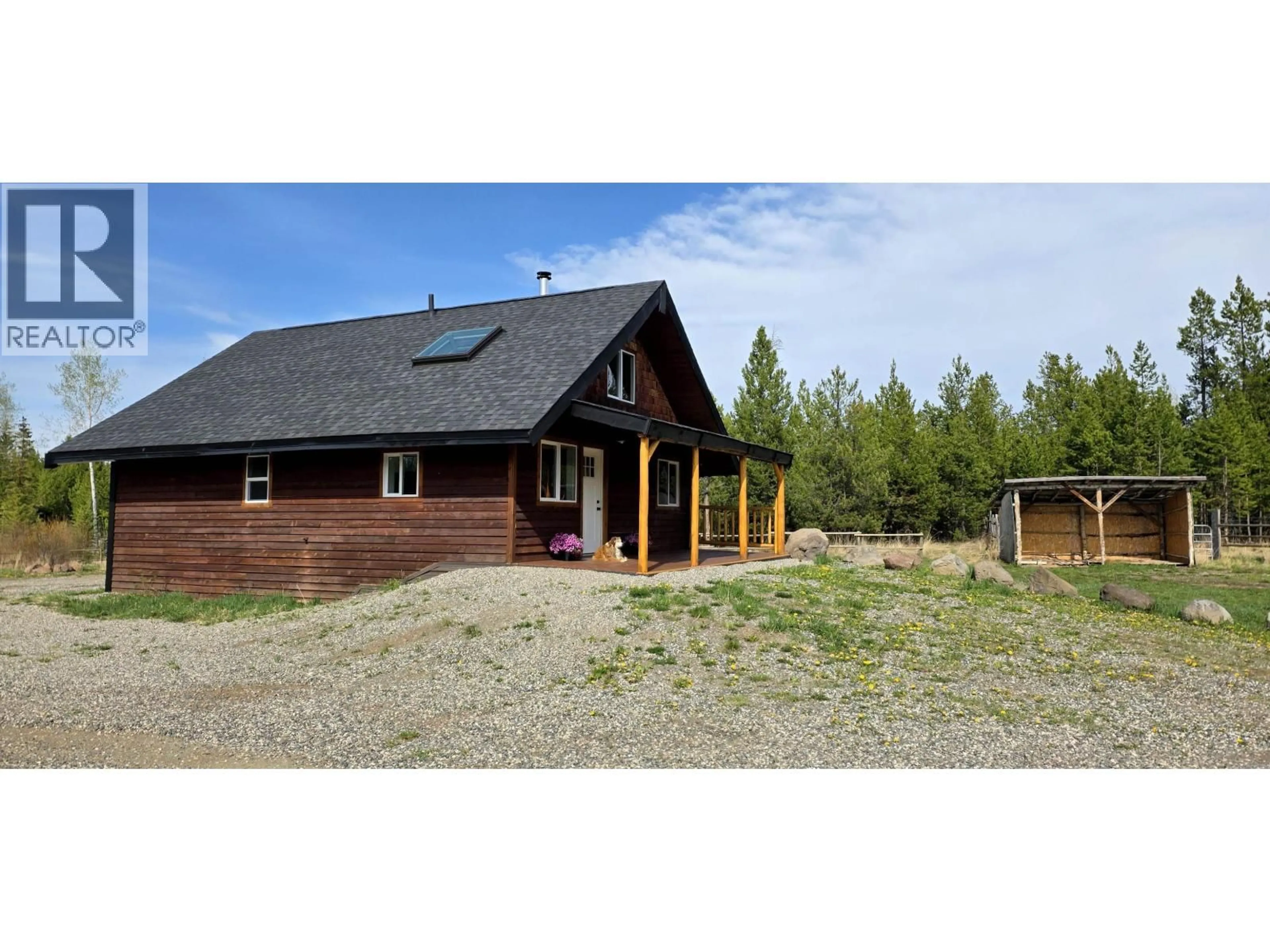 A pic from outside/outdoor area/front of a property/back of a property/a pic from drone, building for 7058 93 MILE LOOP ROAD, 100 Mile House British Columbia V0K2E2