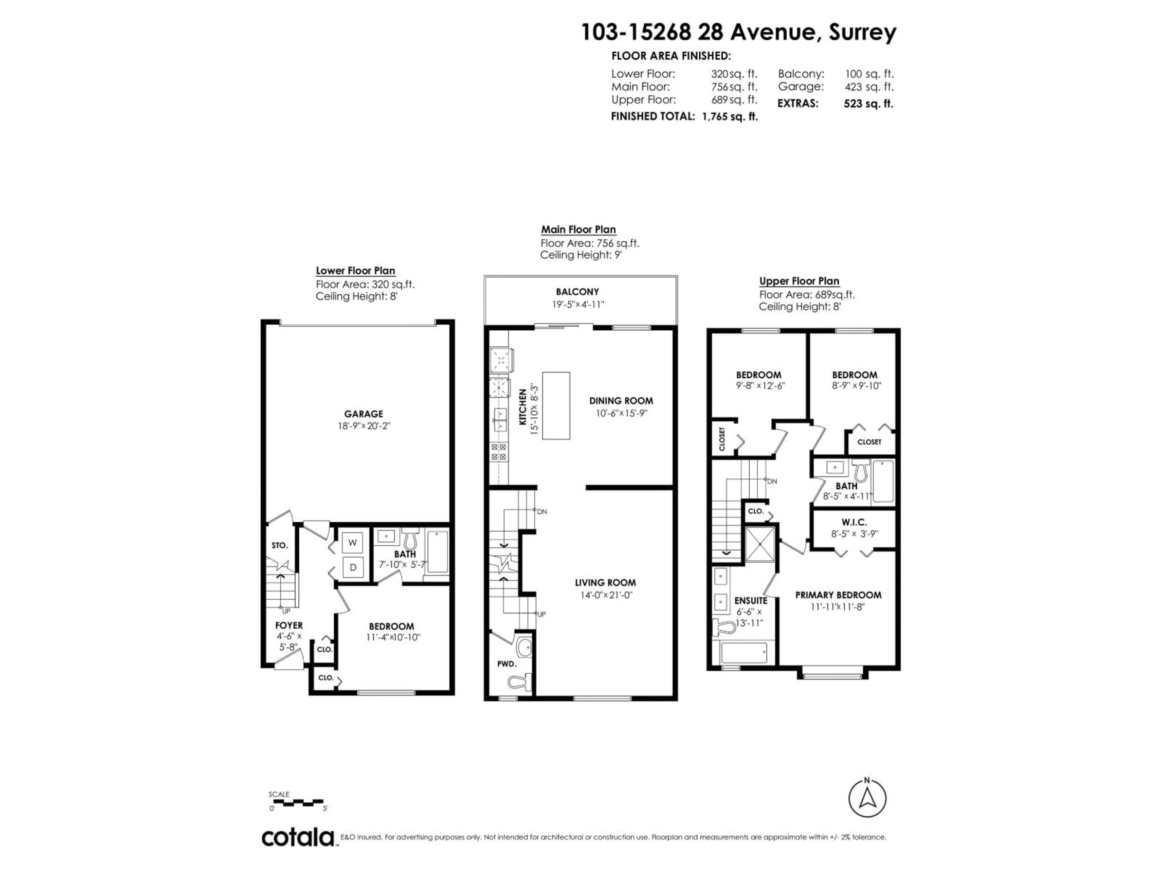 Floor plan for 103 - 15268 28 AVENUE, Surrey British Columbia V4P0E8