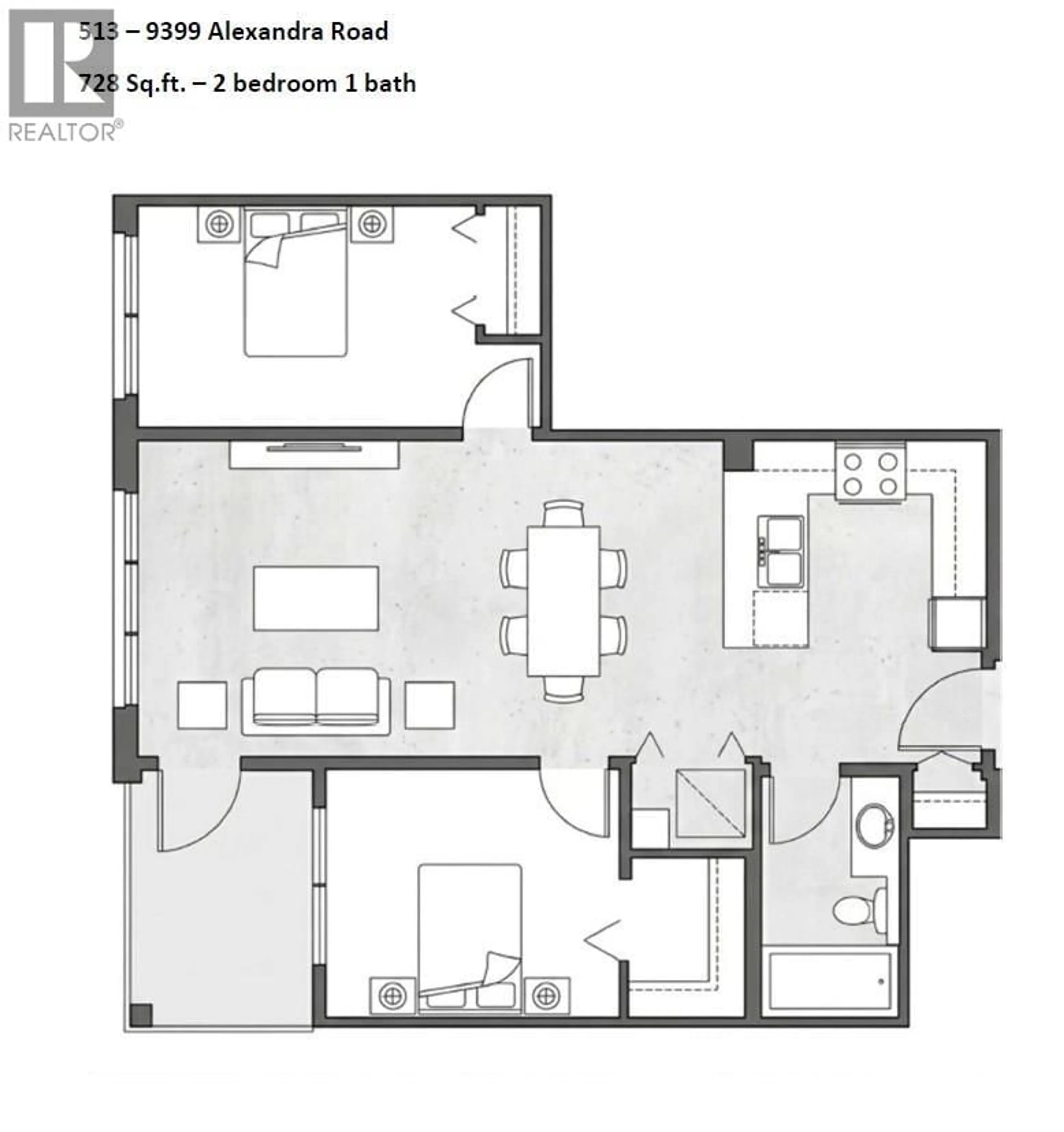 Floor plan for 513 - 9399 ALEXANDRA ROAD, Richmond British Columbia V6X0L7