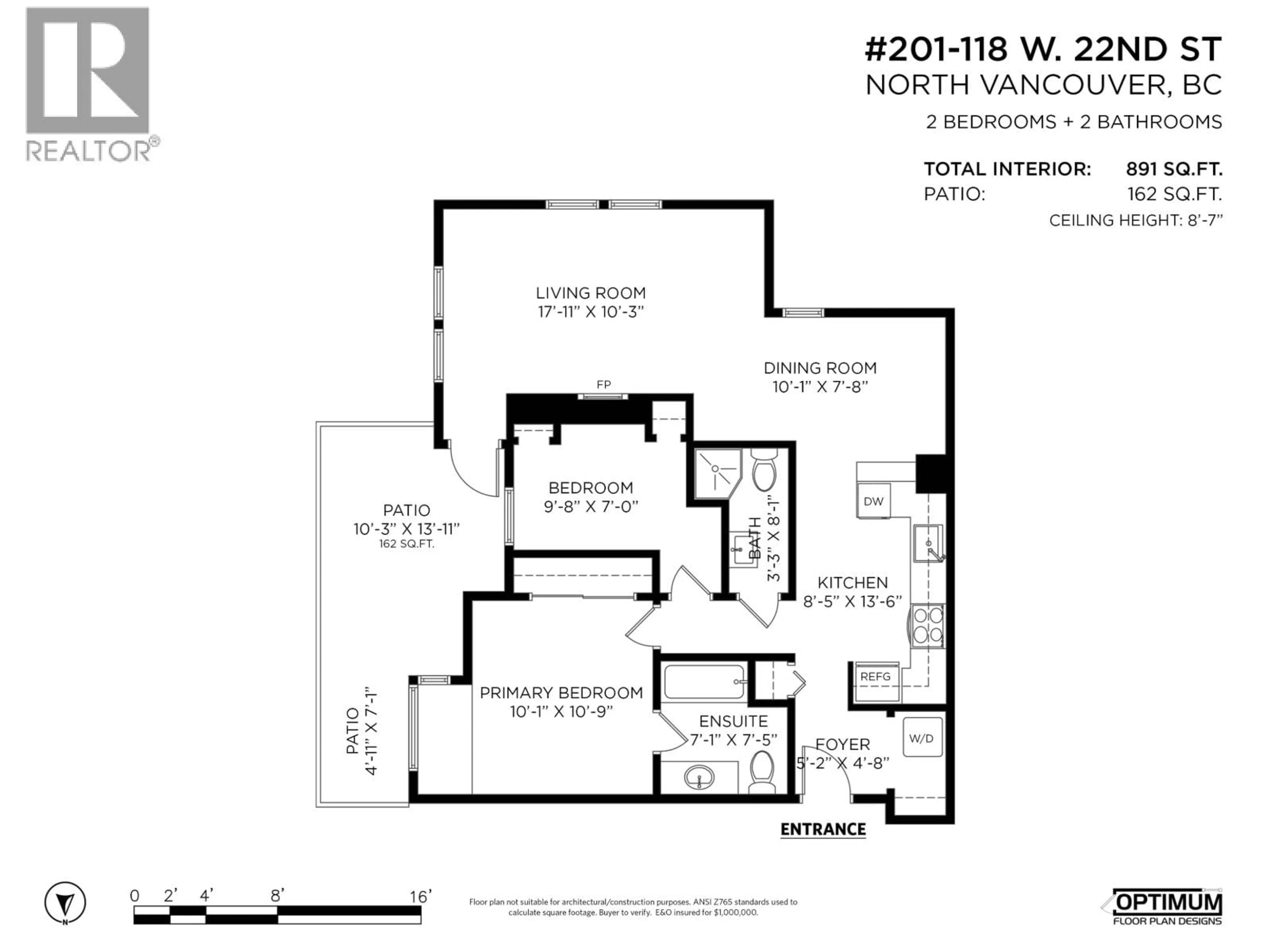 Floor plan for 201 - 118 22 STREET, North Vancouver British Columbia V7M1Z9
