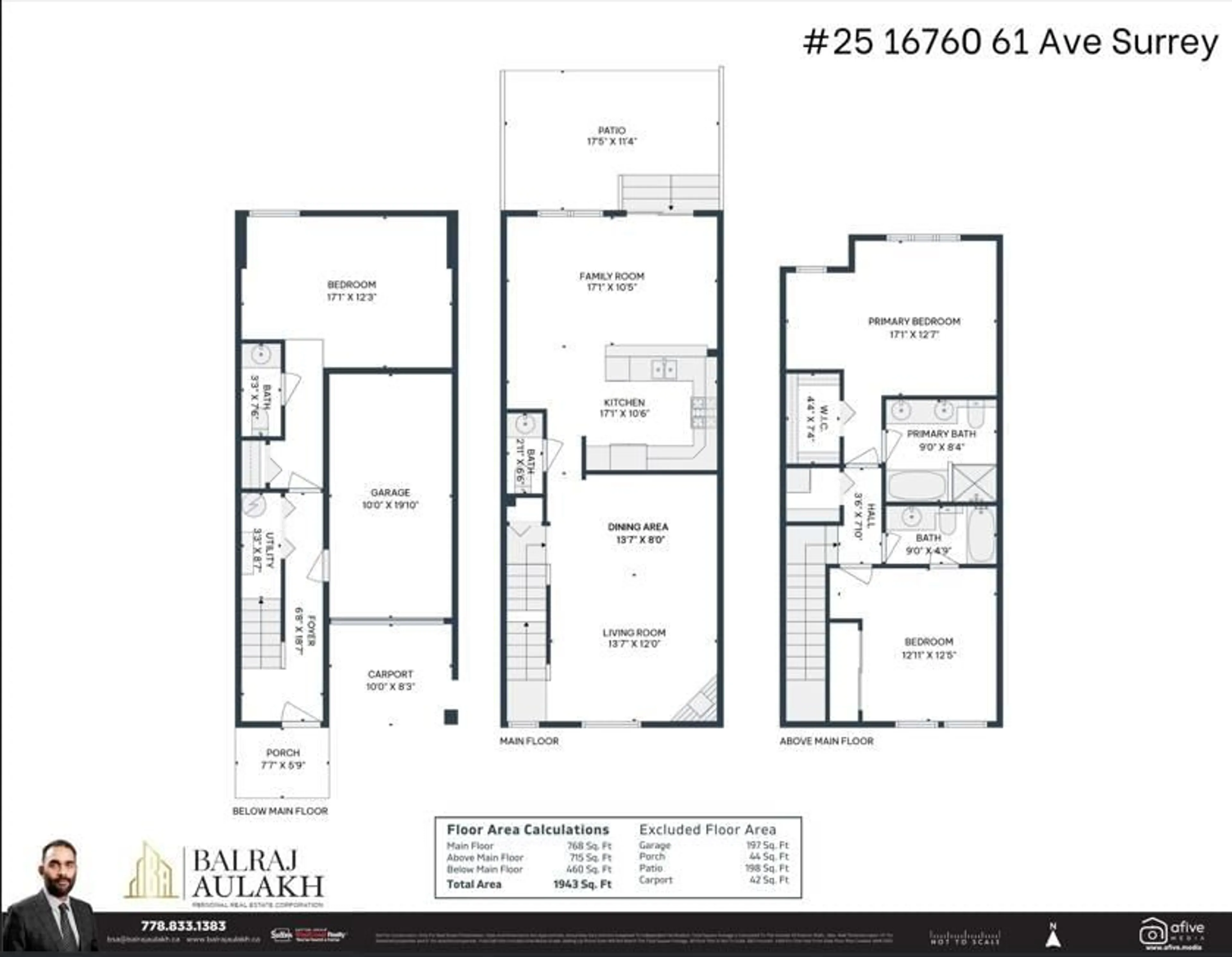 Floor plan for 25 - 16760 61 AVENUE, Surrey British Columbia V3S3V3