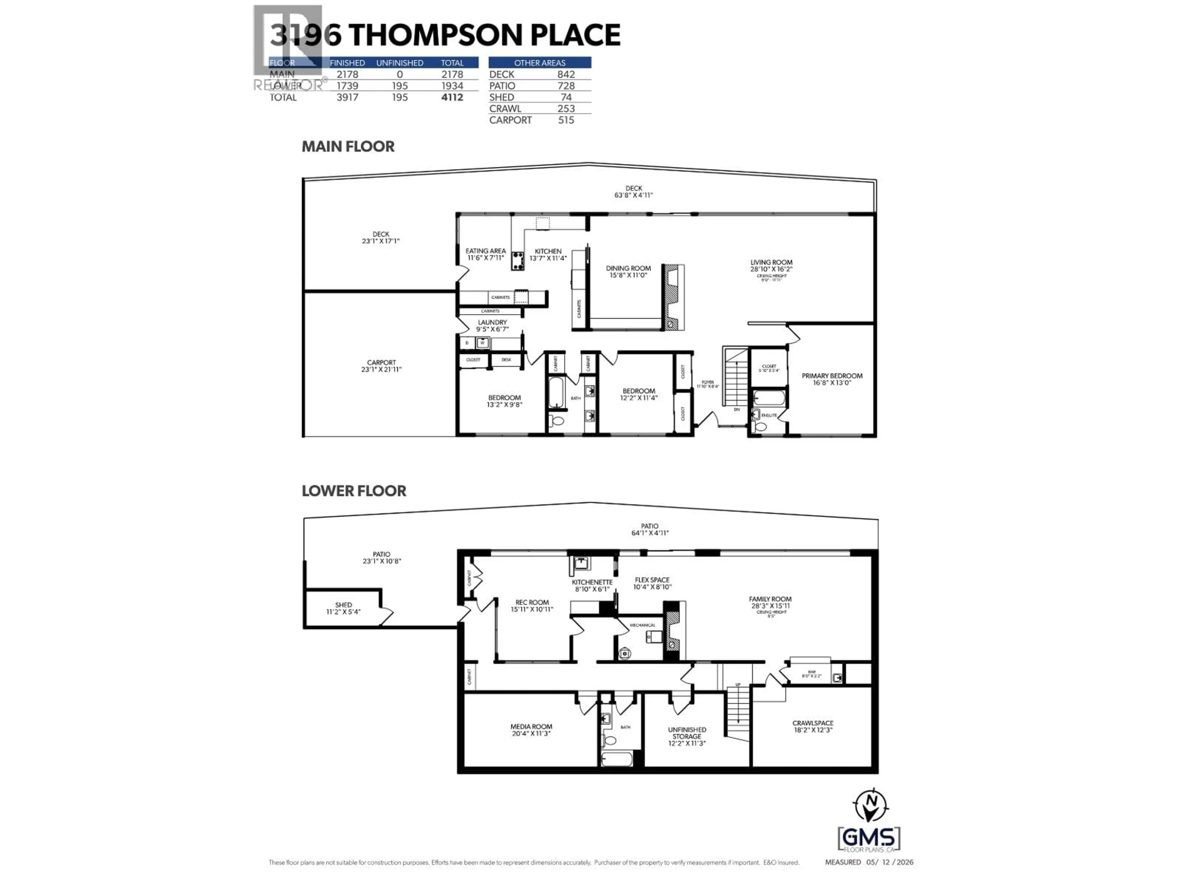 Floor plan for 3196 THOMPSON PLACE, West Vancouver British Columbia V7V3E4