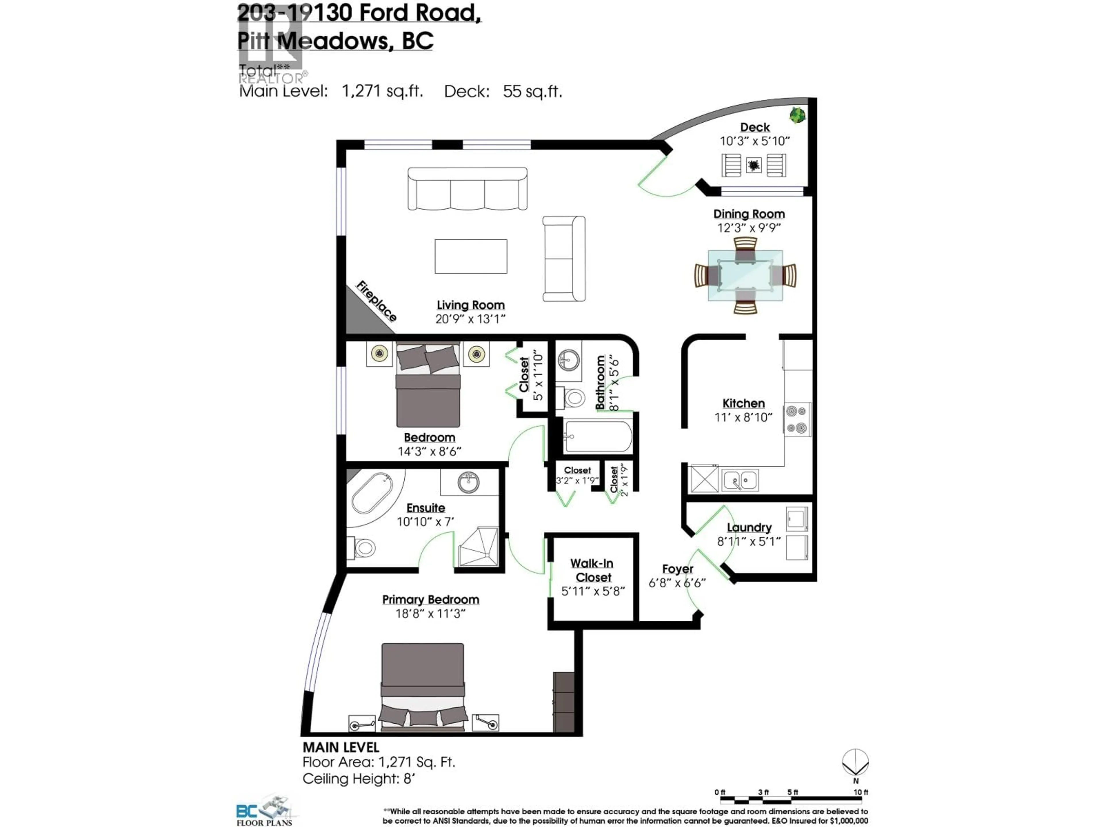 Floor plan for 203 - 19130 FORD ROAD, Pitt Meadows British Columbia V3Y2P1