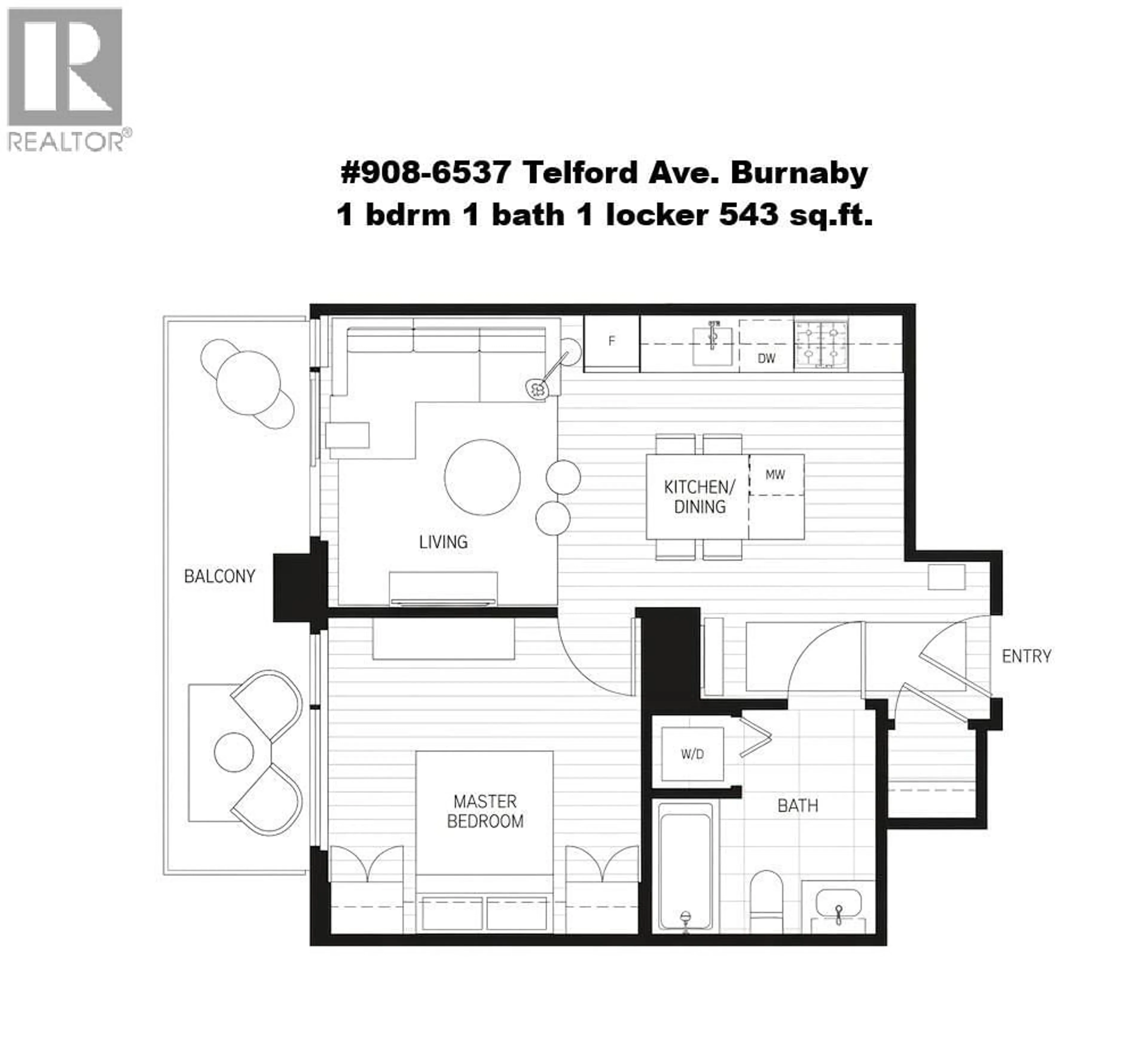 Floor plan for 908 - 6537 TELFORD AVENUE, Burnaby British Columbia V5H0K9