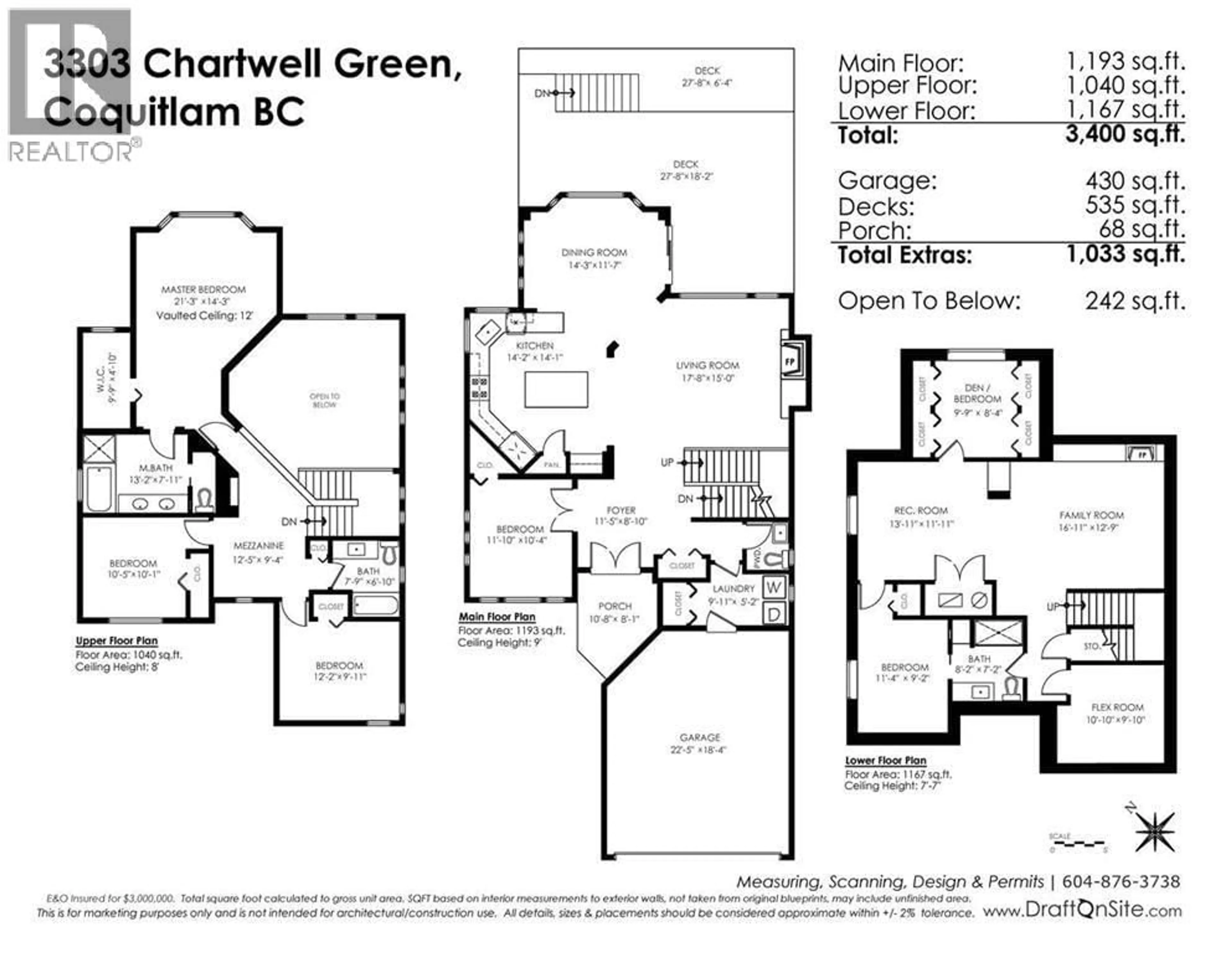 Floor plan for 3303 CHARTWELL, Coquitlam British Columbia V3E3N1