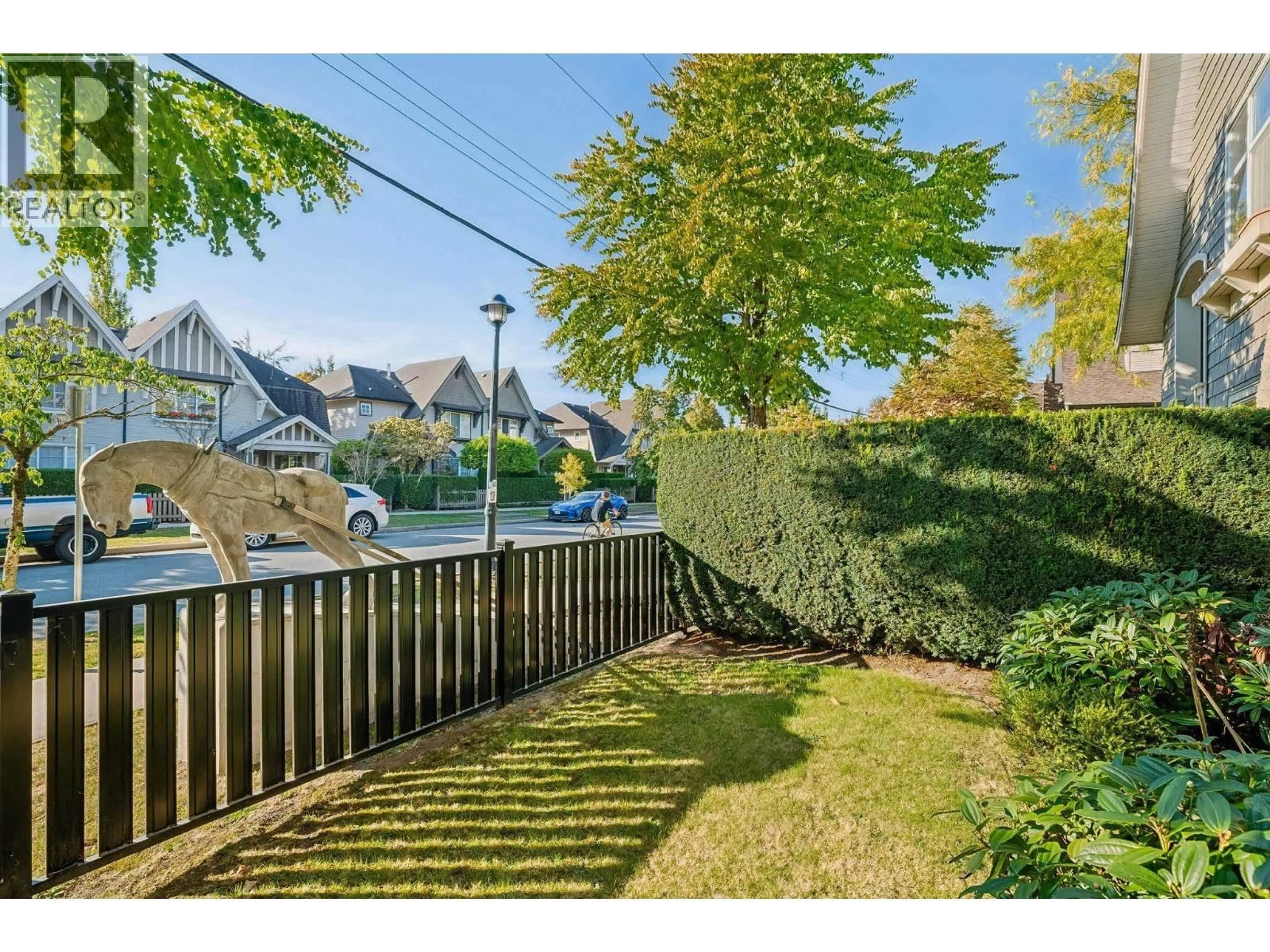 A pic from outside/outdoor area/front of a property/back of a property/a pic from drone, water/lake/river/ocean view for 3 - 7288 HEATHER STREET, Richmond British Columbia V6Y4L4