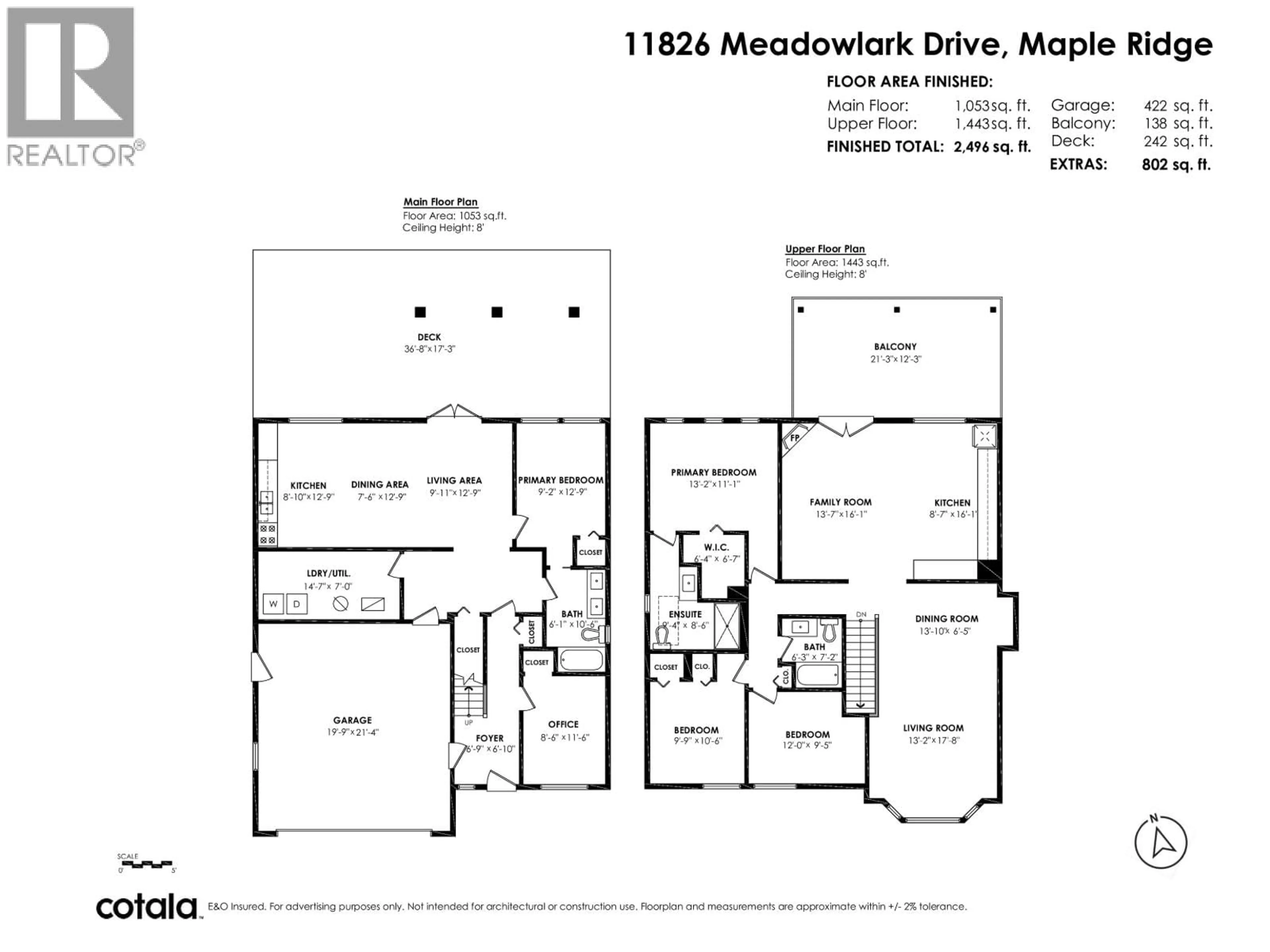 Floor plan for 11826 MEADOWLARK DRIVE, Maple Ridge British Columbia V2X9L5